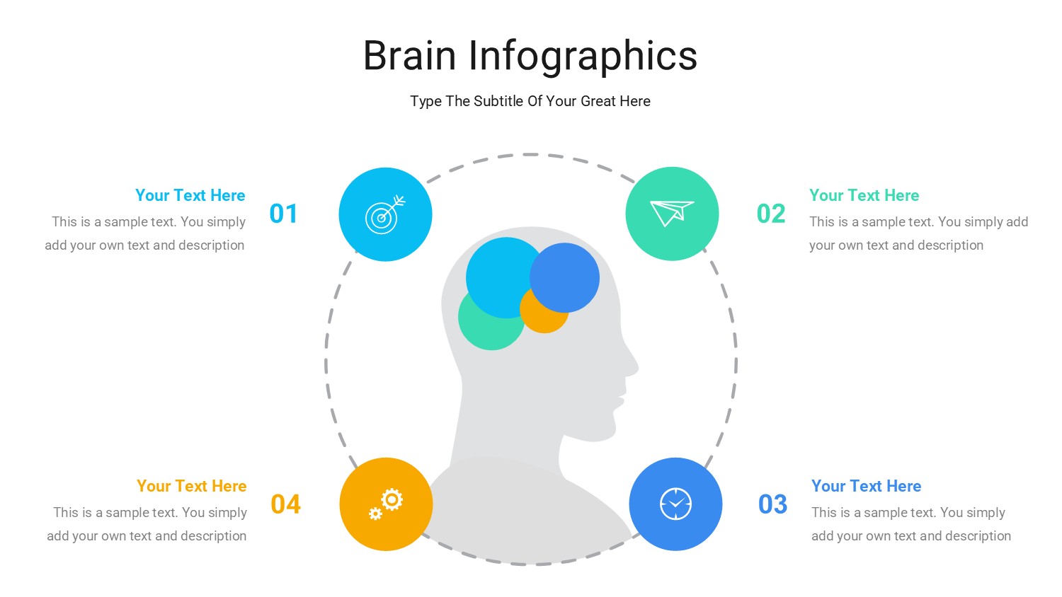 大脑信息图示PPT模板