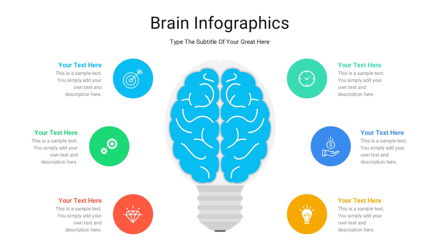 大脑信息图示PPT模板