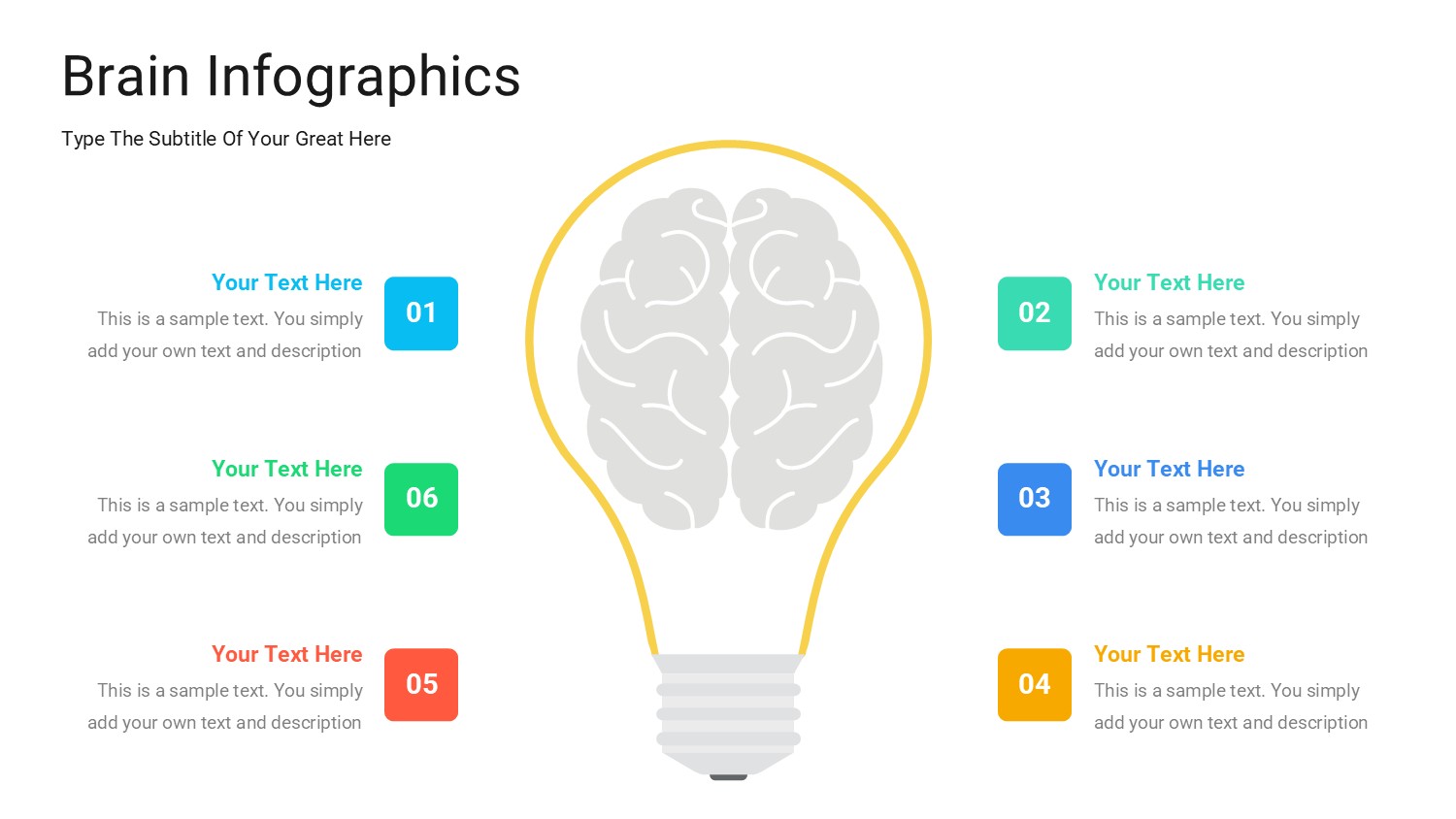 大脑信息图示PPT模板