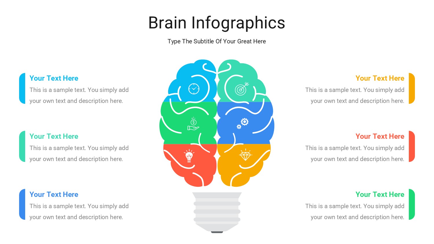 大脑信息图示PPT模板