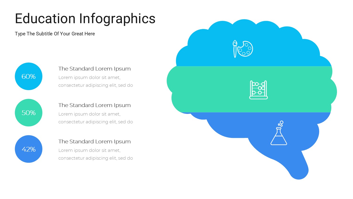 大脑信息图示PPT模板