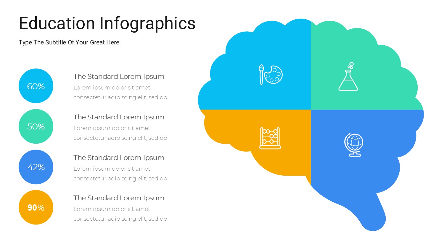 大脑信息图示PPT模板