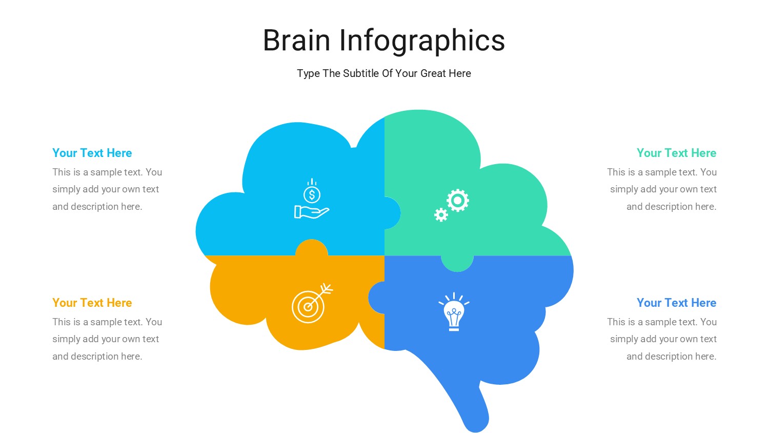大脑信息图示PPT模板
