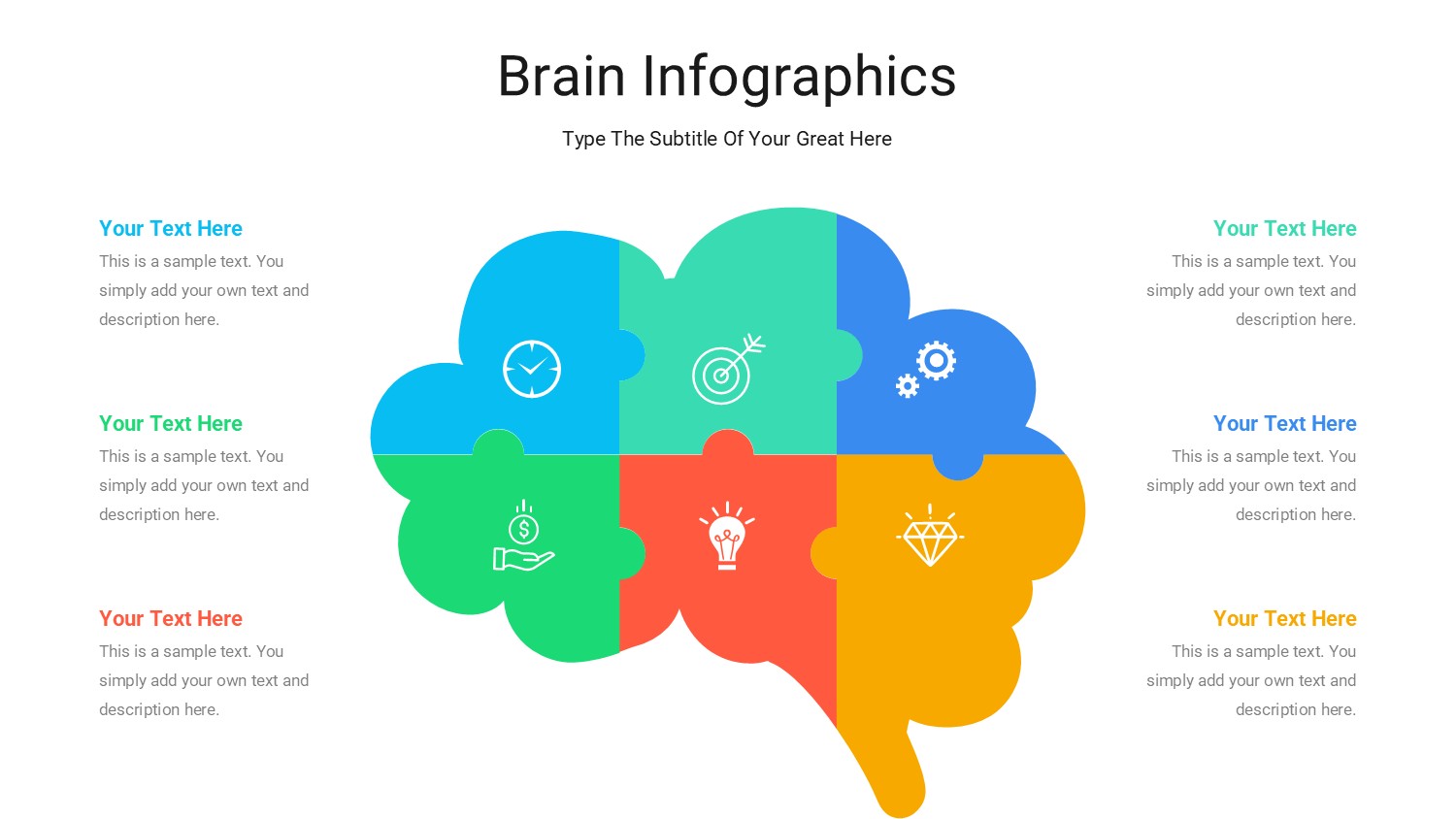 大脑信息图示PPT模板