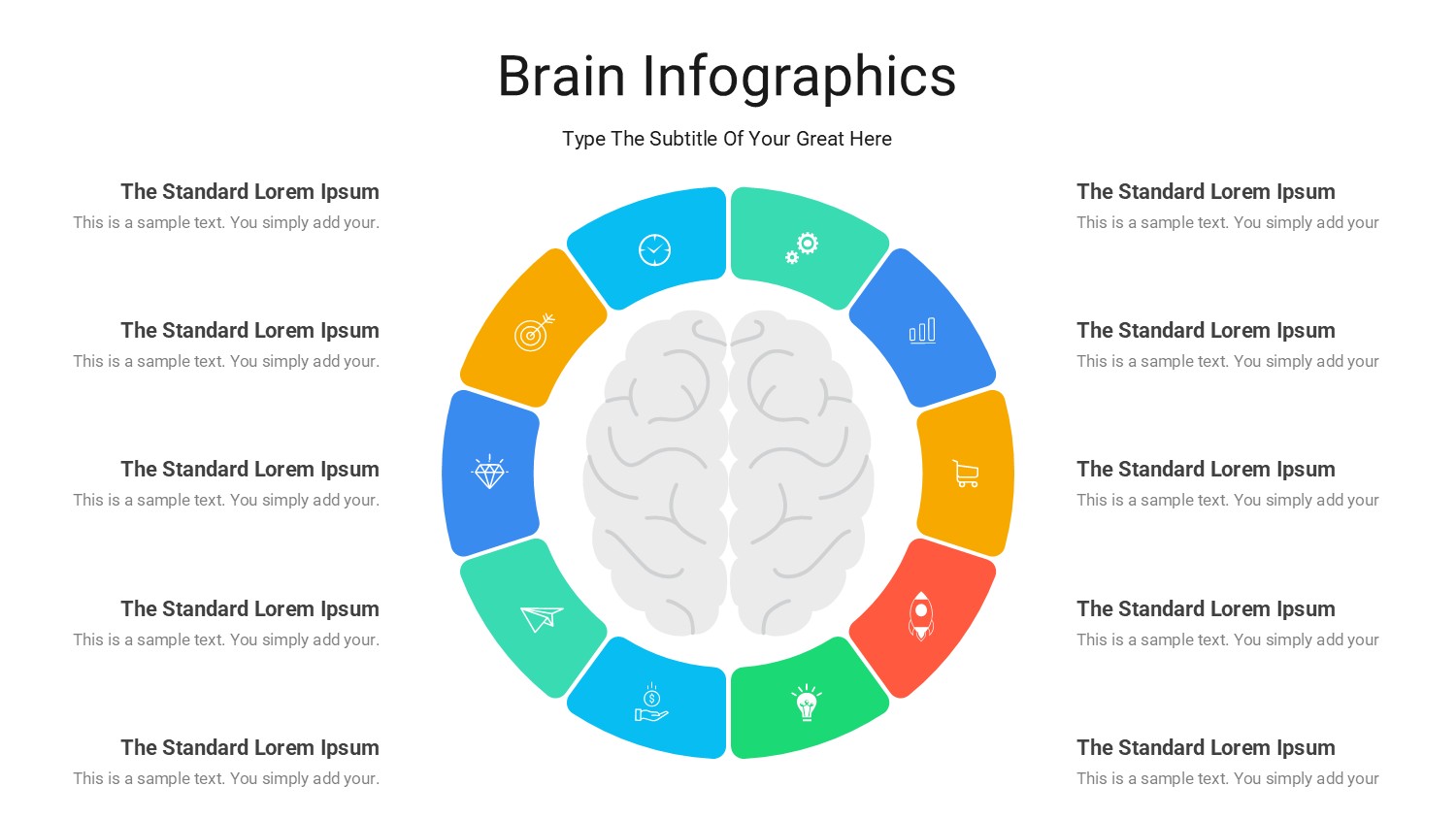 大脑信息图示PPT模板
