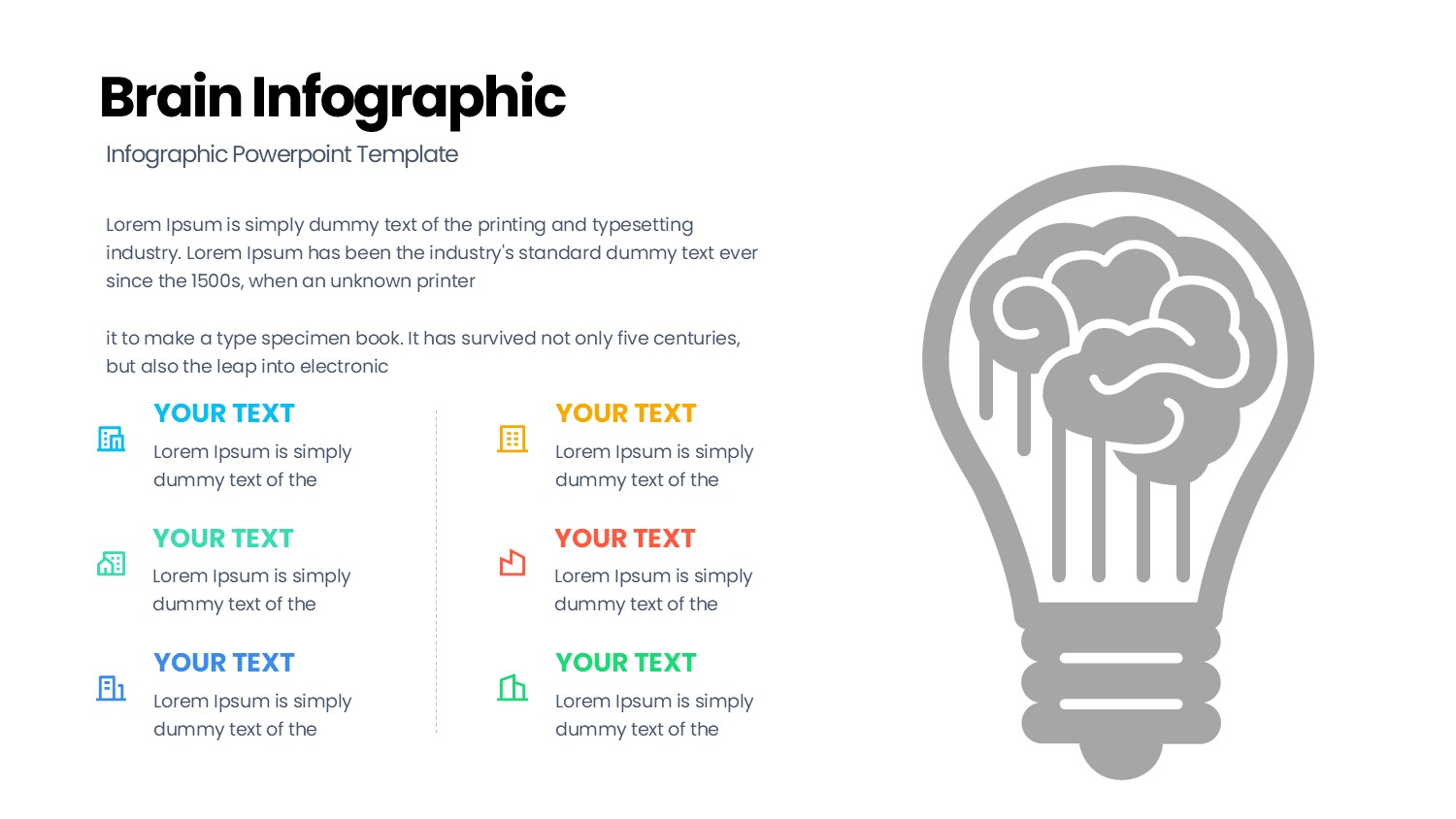 大脑信息图示PPT模板