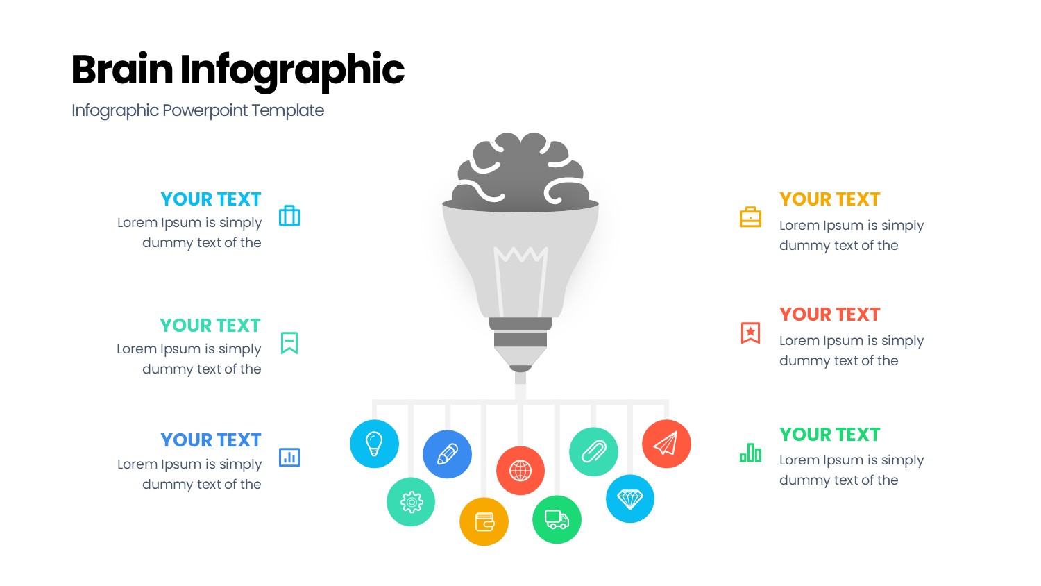 大脑信息图示PPT模板