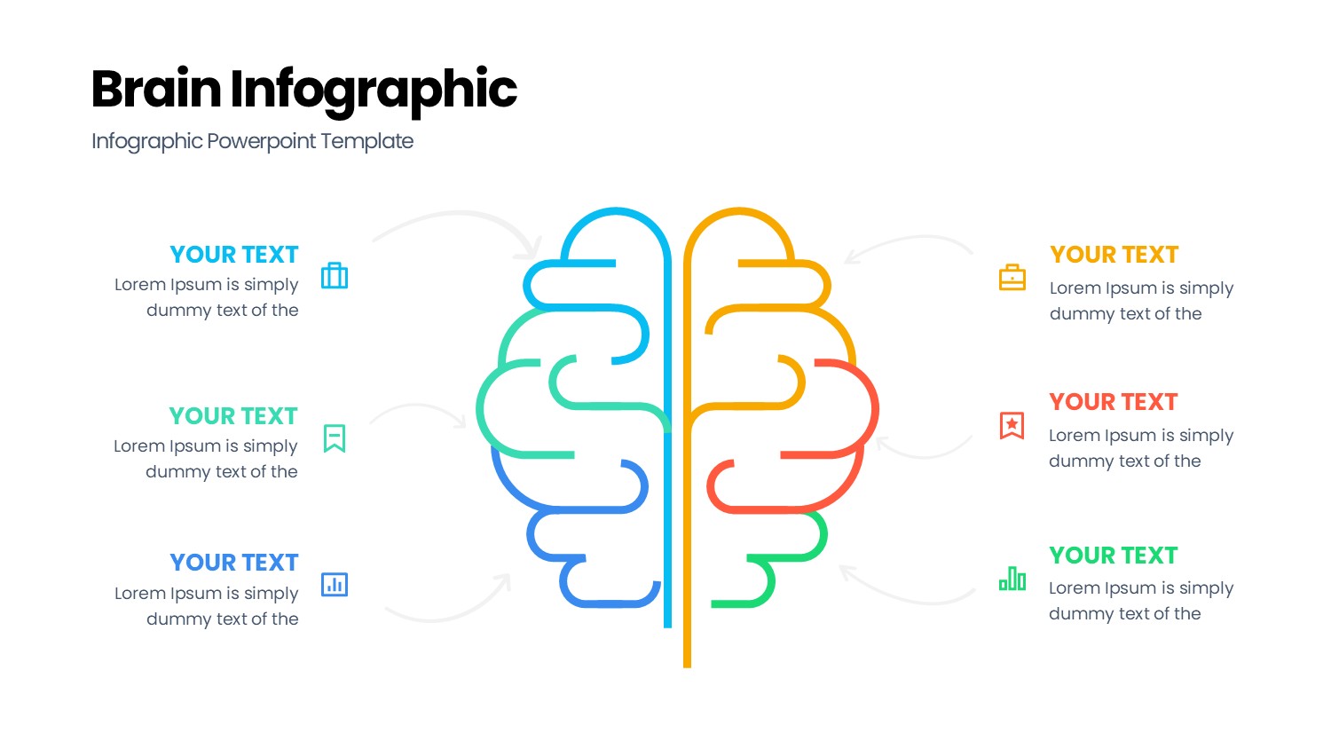大脑信息图示PPT模板