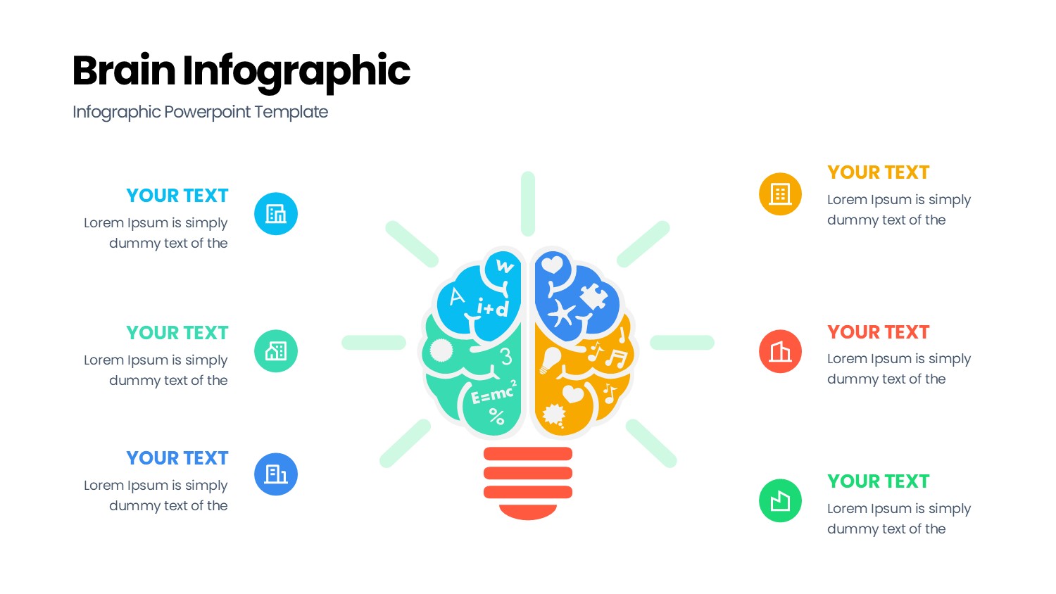 大脑信息图示PPT模板