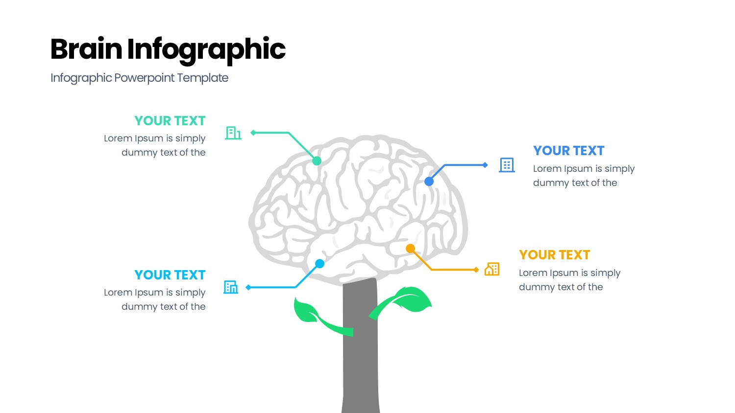 大脑信息图示PPT模板