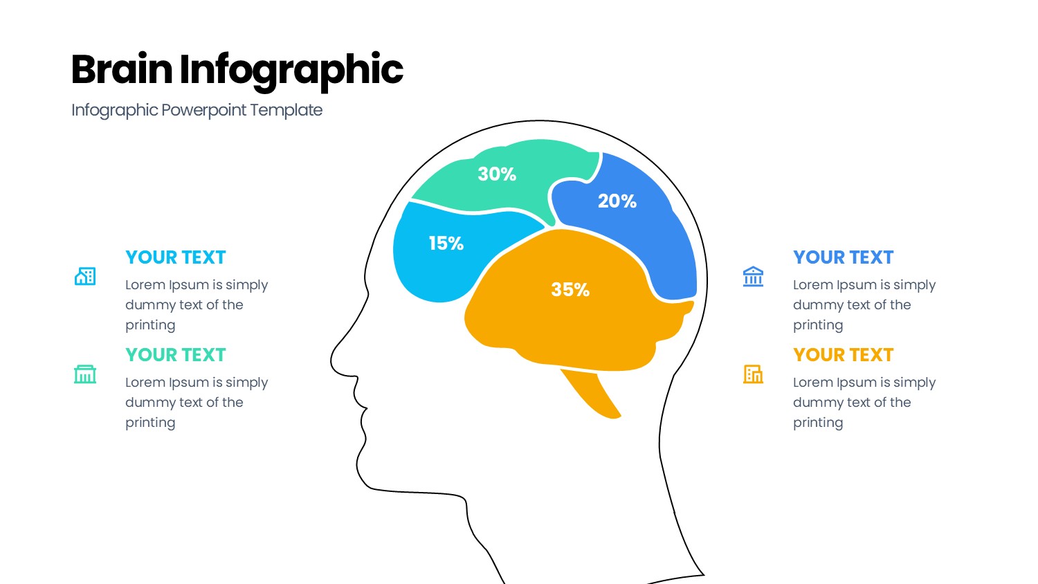 大脑信息图示PPT模板