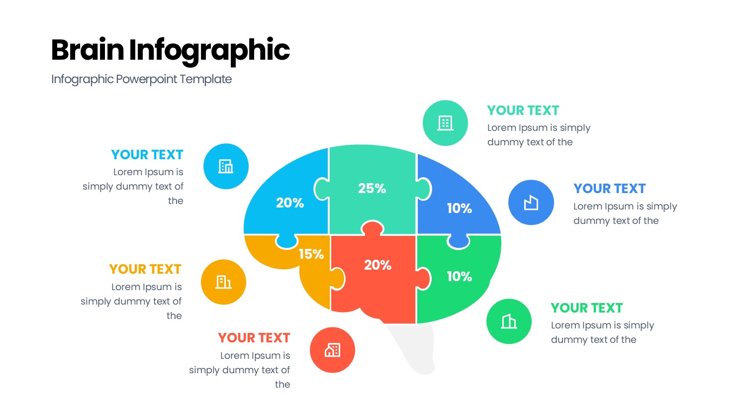 大脑信息图示PPT模板