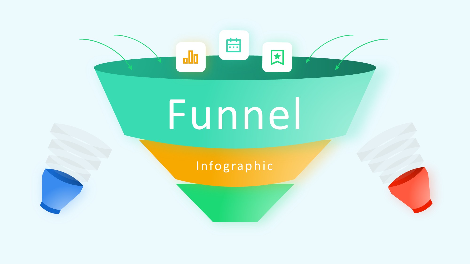 锥形漏斗过滤信息图示PPT模板