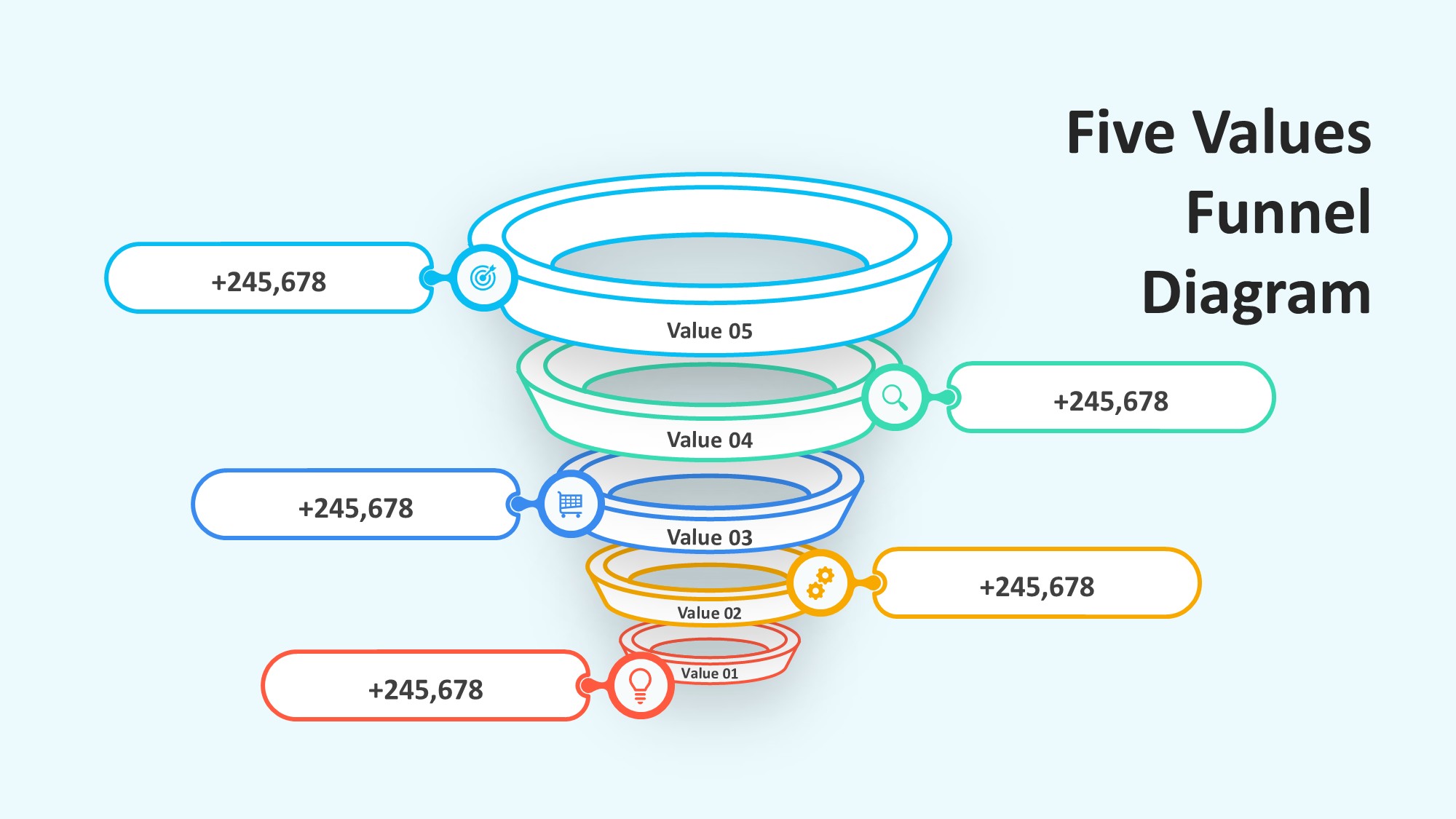 锥形漏斗过滤信息图示PPT模板