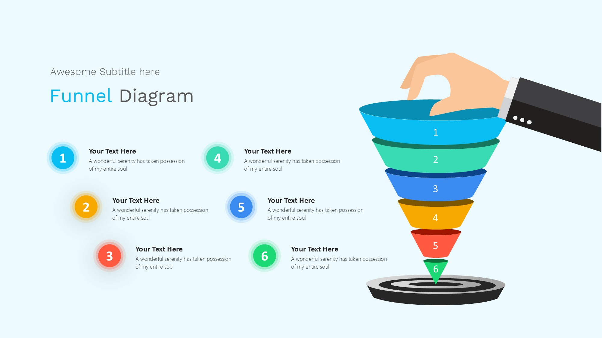 锥形漏斗过滤信息图示PPT模板