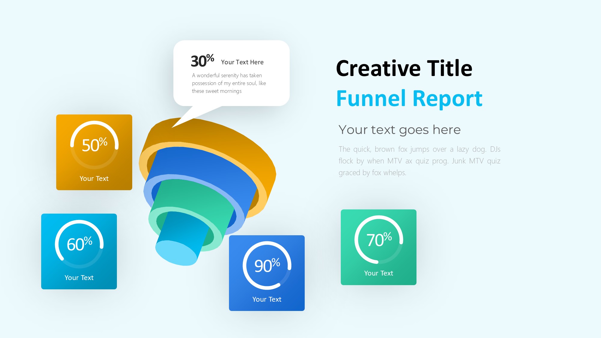 锥形漏斗过滤信息图示PPT模板