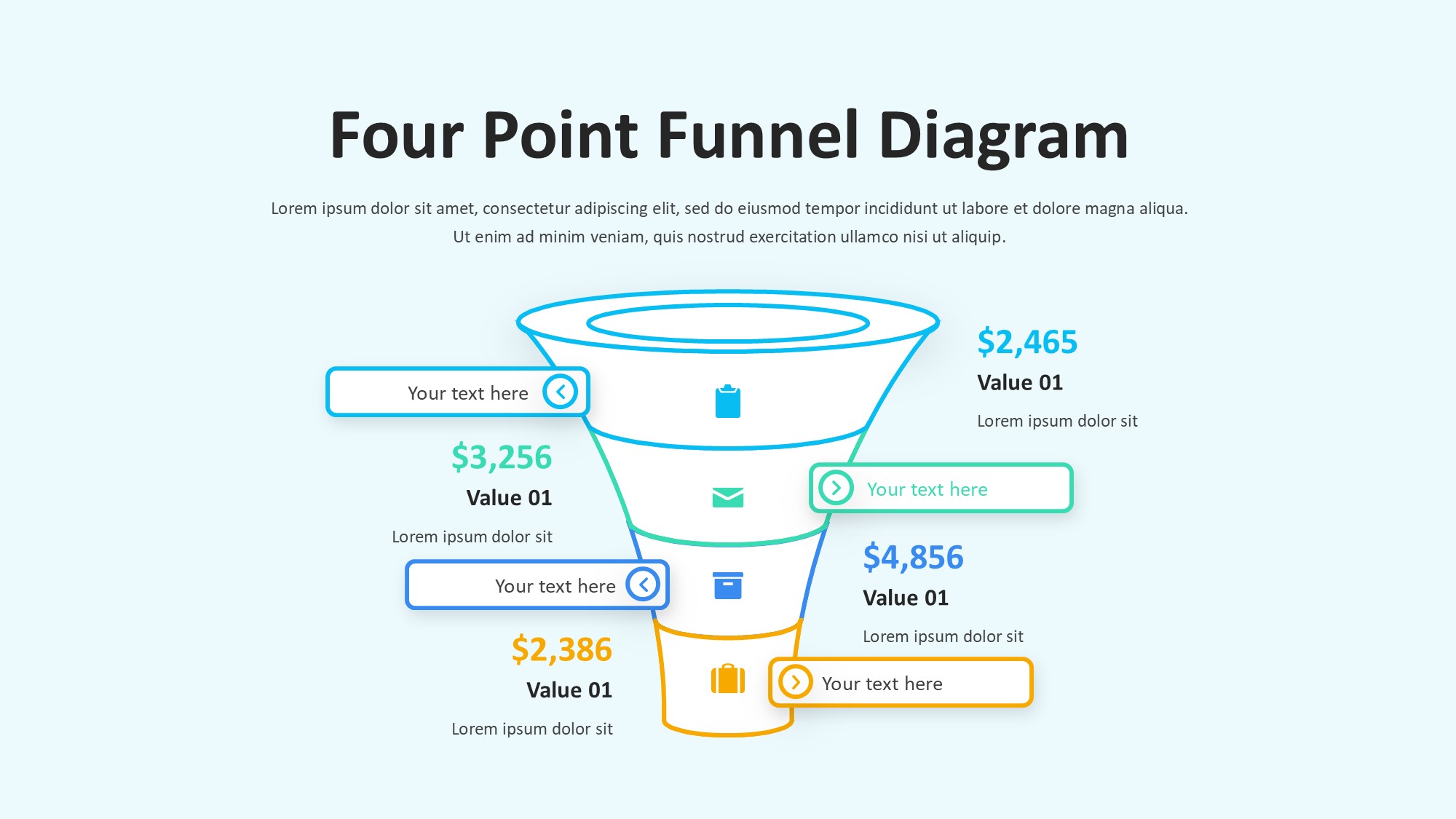 锥形漏斗过滤信息图示PPT模板