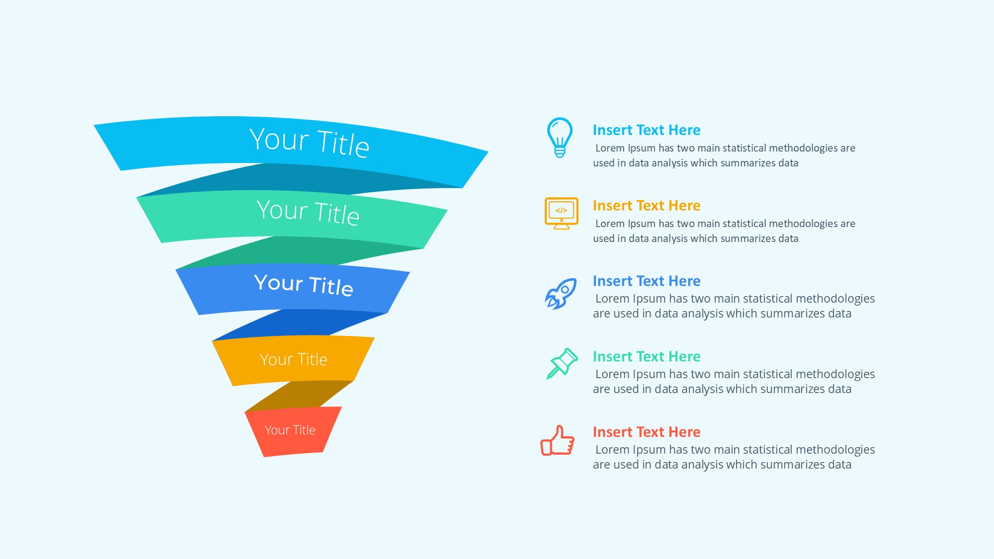 锥形漏斗过滤信息图示PPT模板