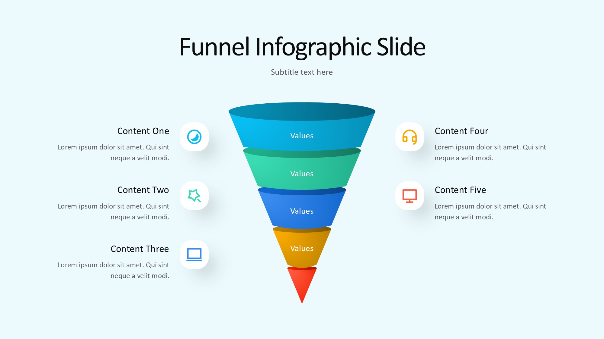 锥形漏斗过滤信息图示PPT模板