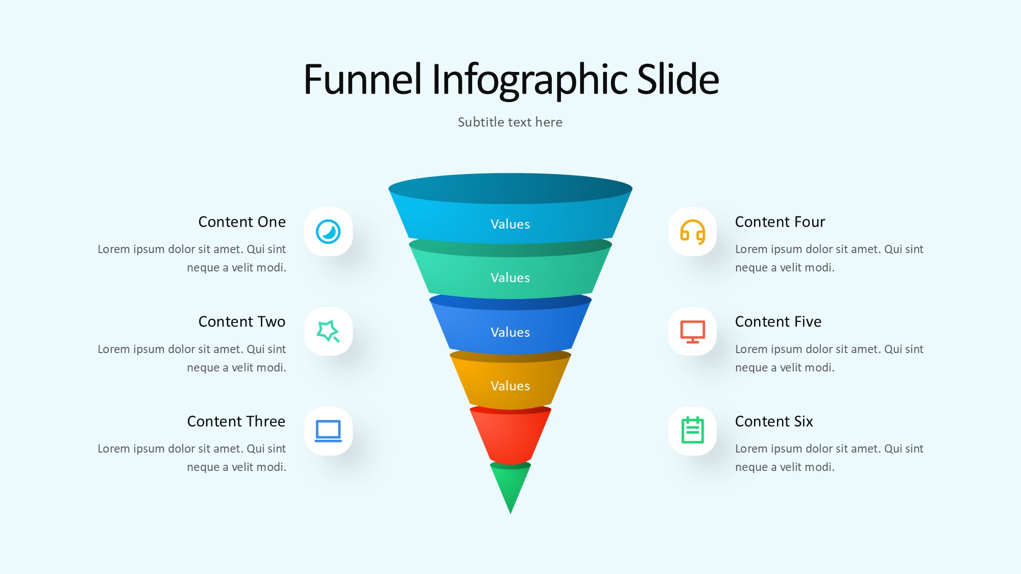 锥形漏斗过滤信息图示PPT模板