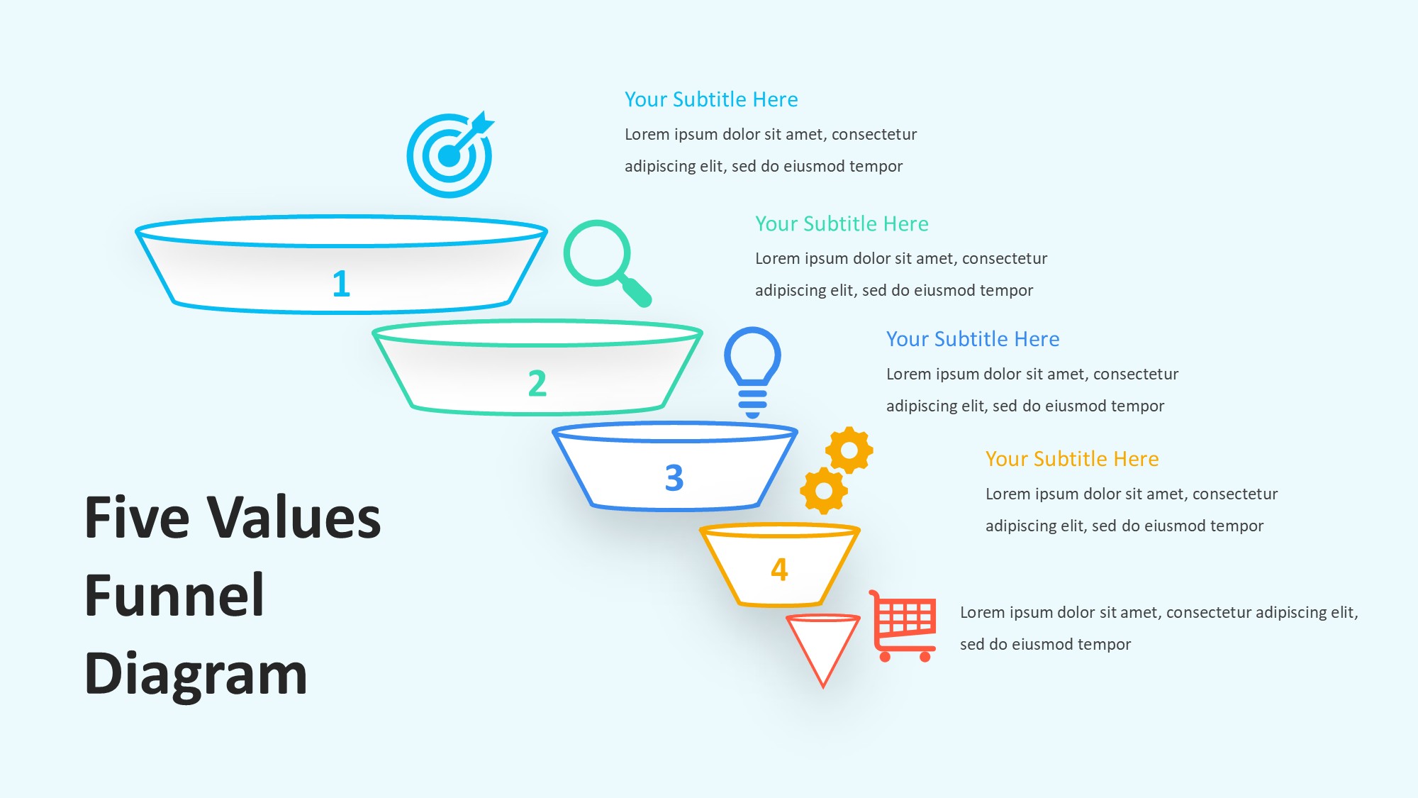 锥形漏斗过滤信息图示PPT模板