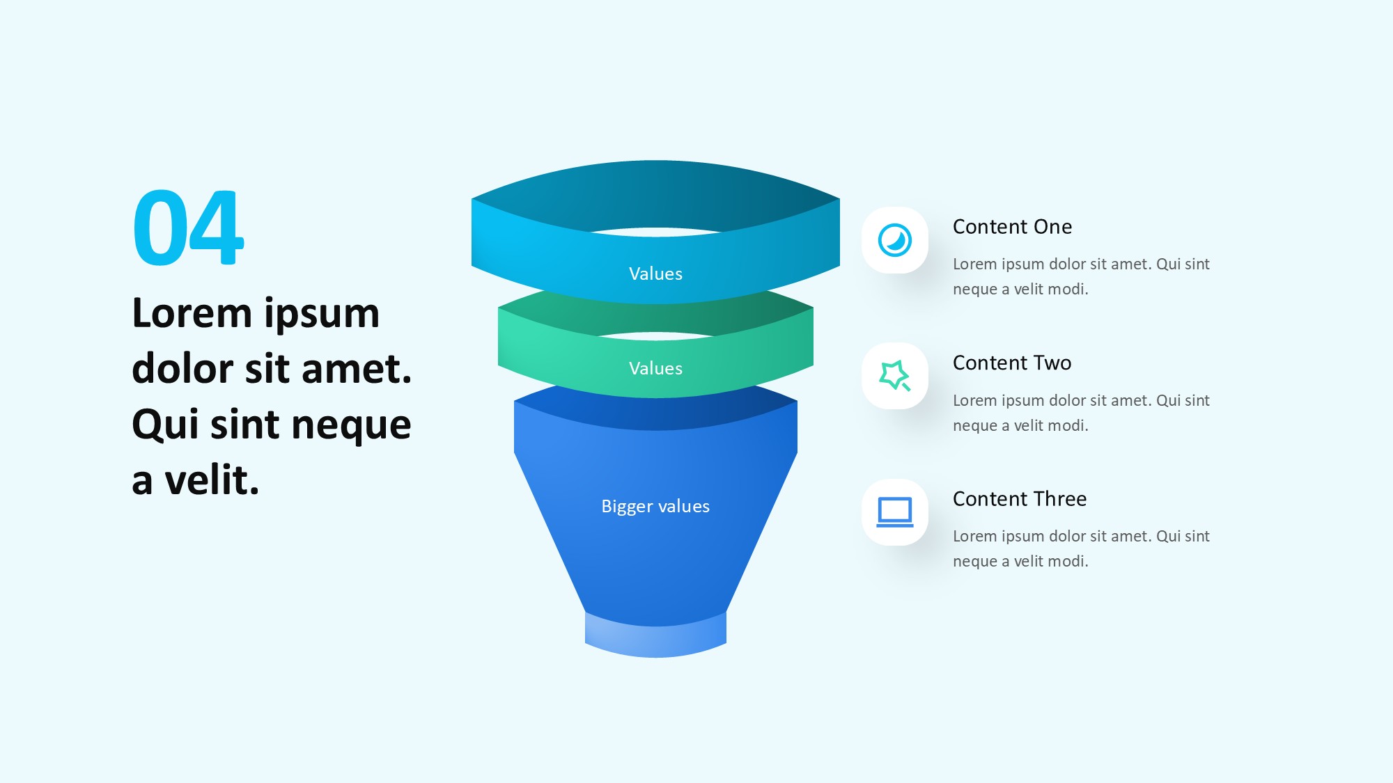 锥形漏斗过滤信息图示PPT模板