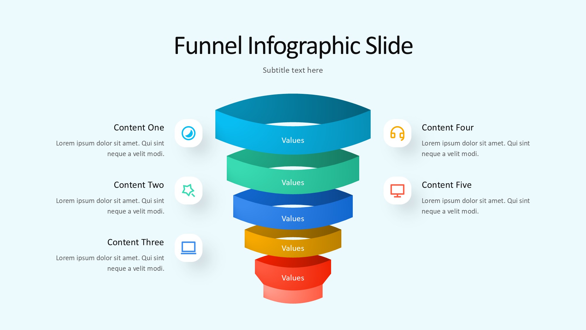 锥形漏斗过滤信息图示PPT模板