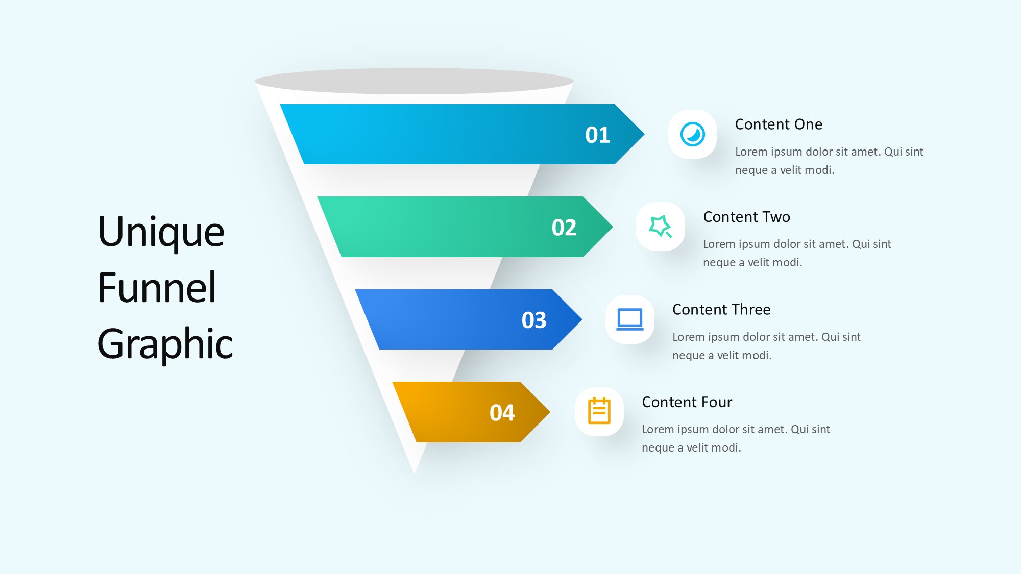 锥形漏斗过滤信息图示PPT模板