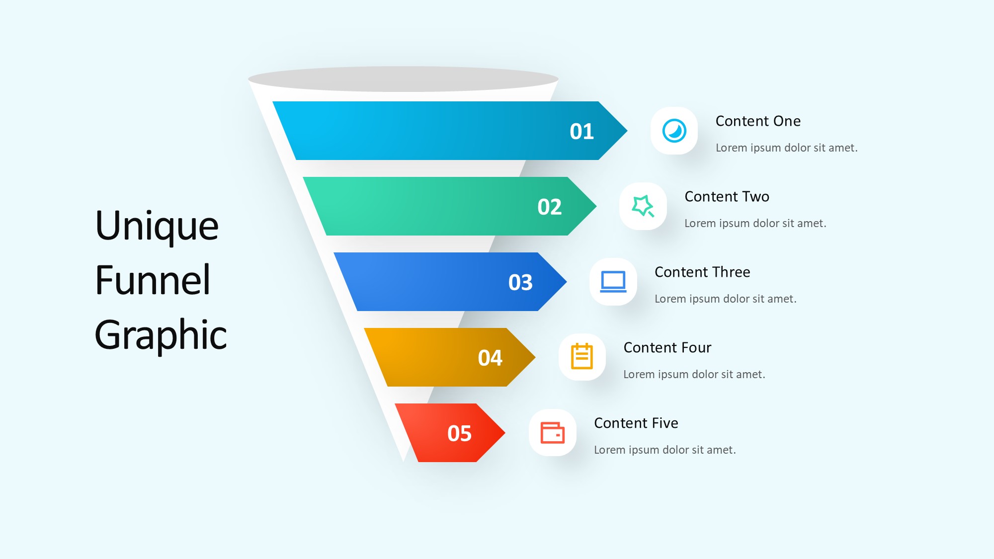 锥形漏斗过滤信息图示PPT模板