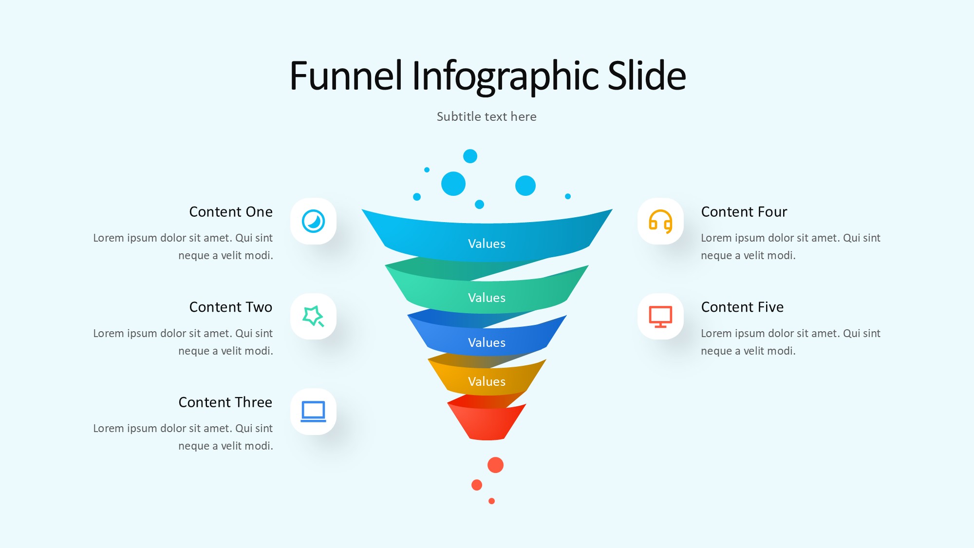 锥形漏斗过滤信息图示PPT模板