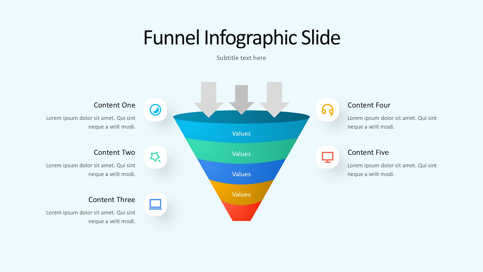 锥形漏斗过滤信息图示PPT模板