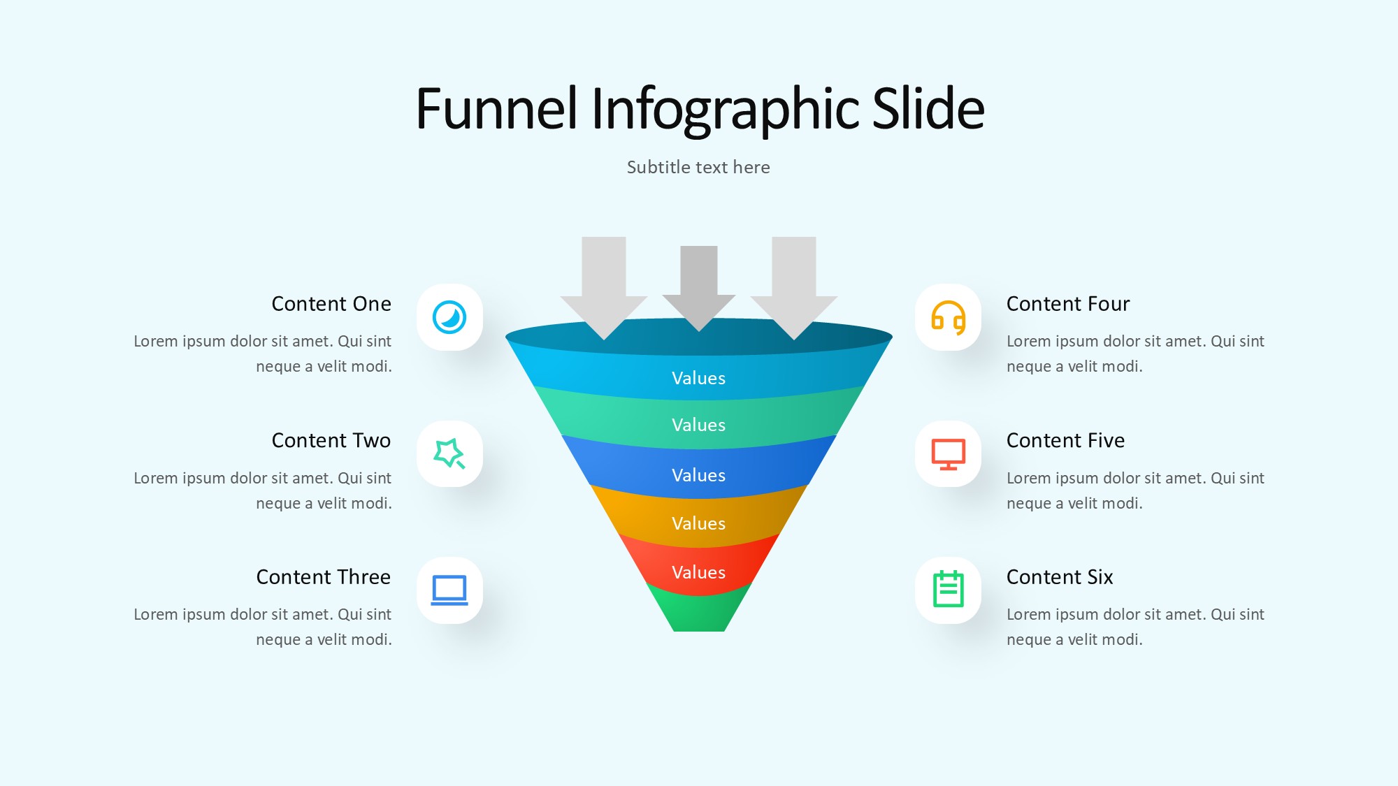 锥形漏斗过滤信息图示PPT模板