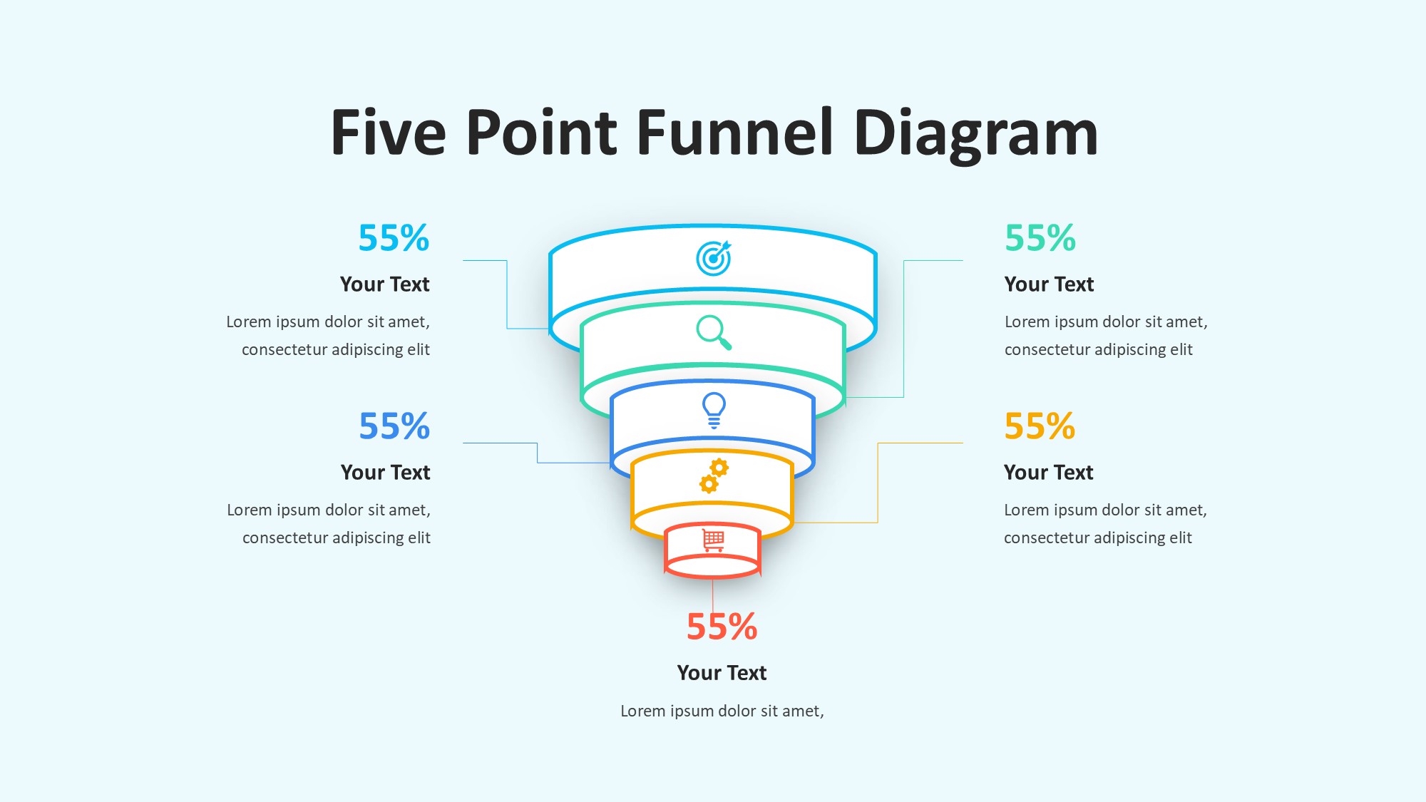 锥形漏斗过滤信息图示PPT模板