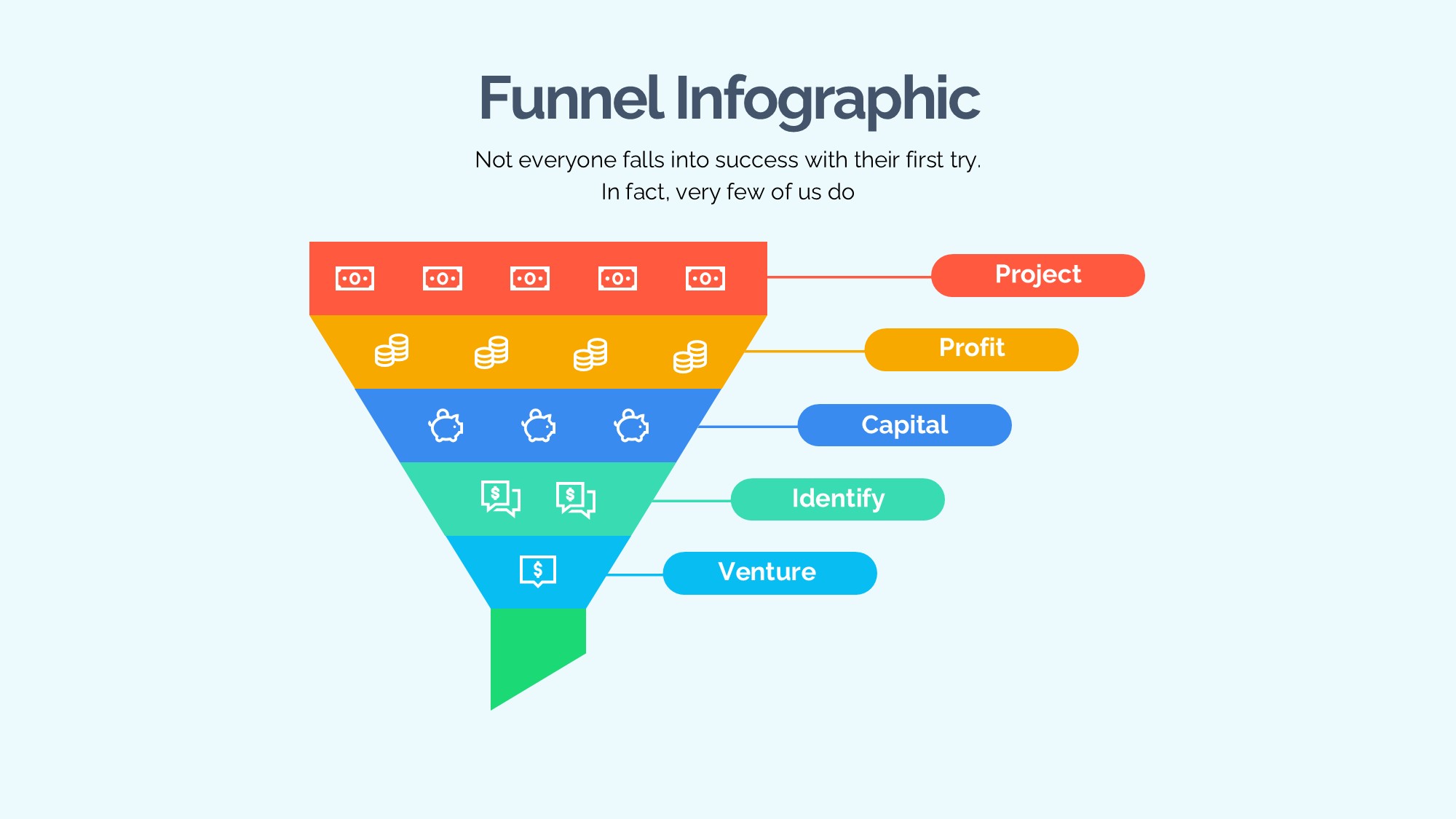 锥形漏斗过滤信息图示PPT模板
