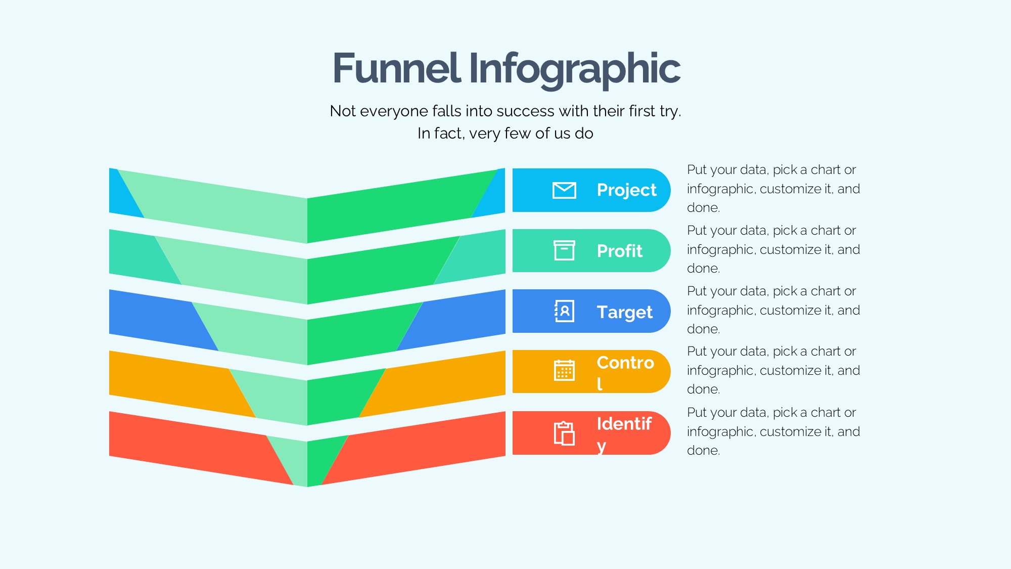 锥形漏斗过滤信息图示PPT模板