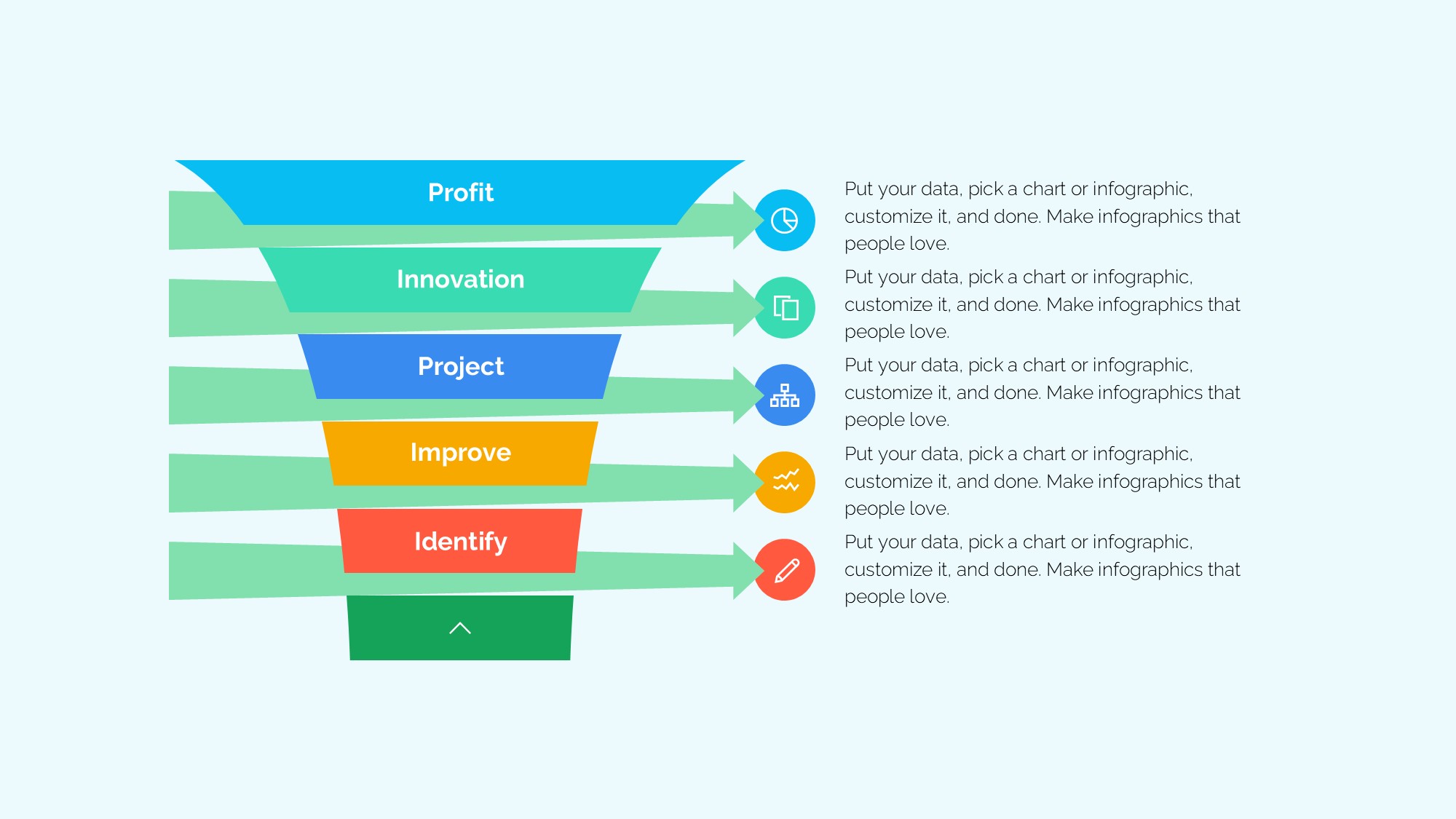 锥形漏斗过滤信息图示PPT模板