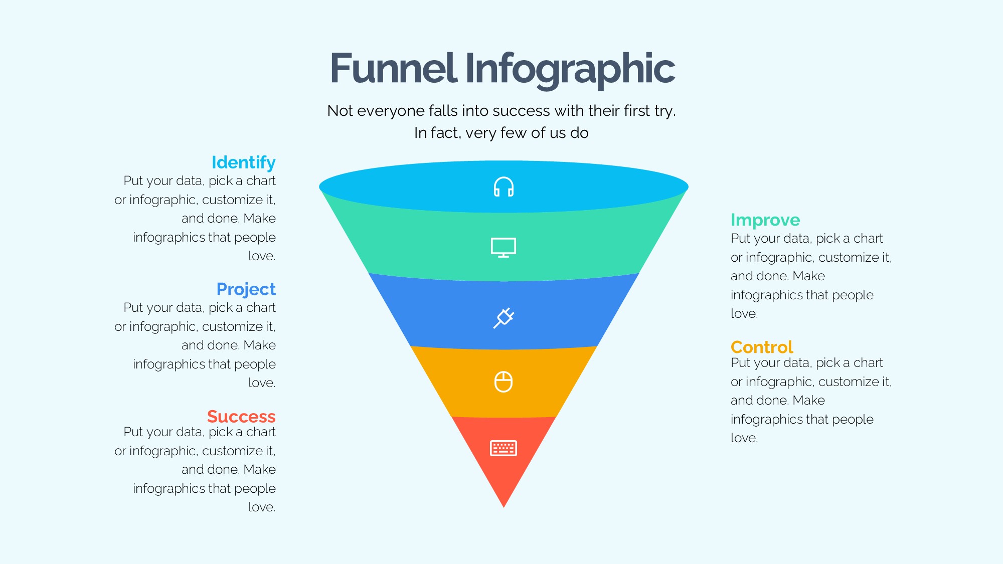 锥形漏斗过滤信息图示PPT模板