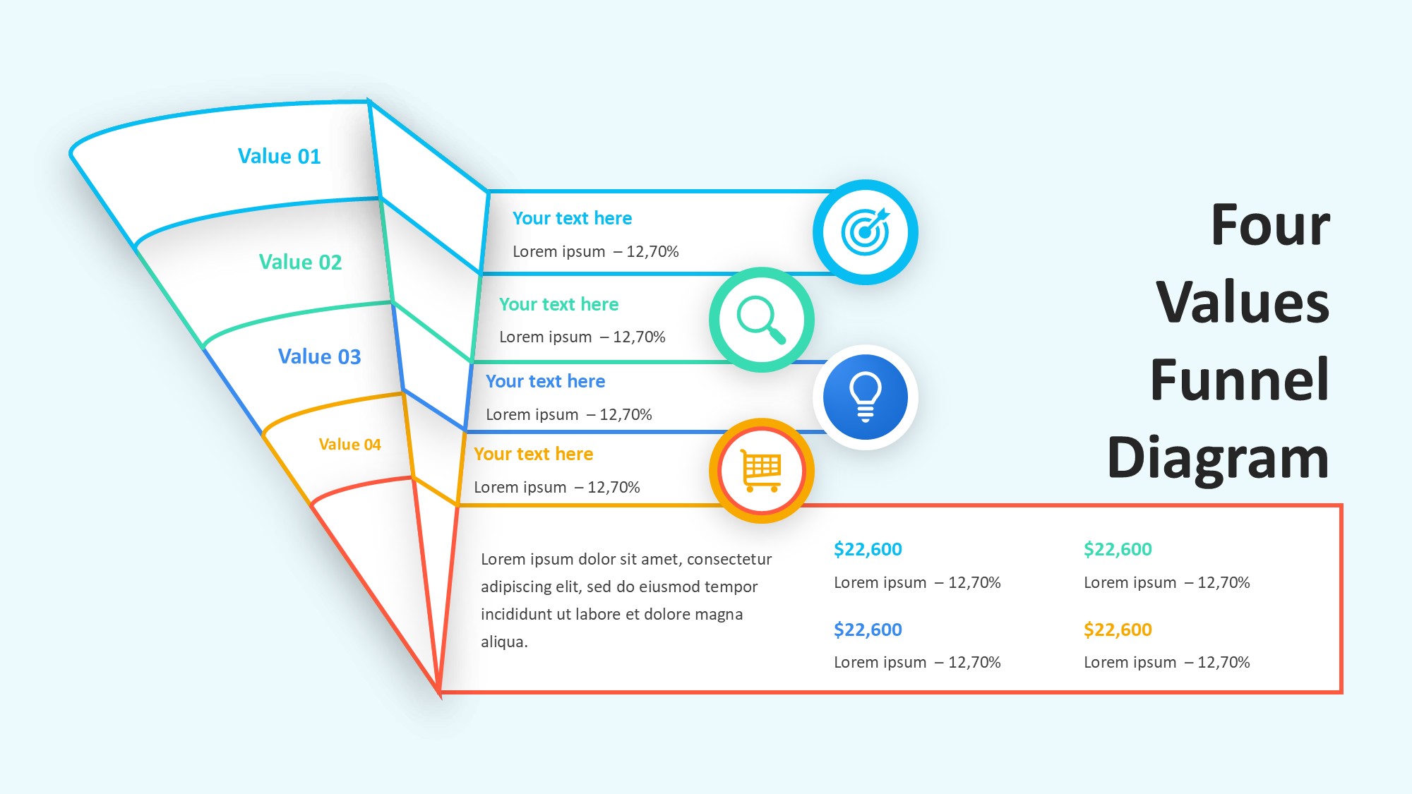 锥形漏斗过滤信息图示PPT模板