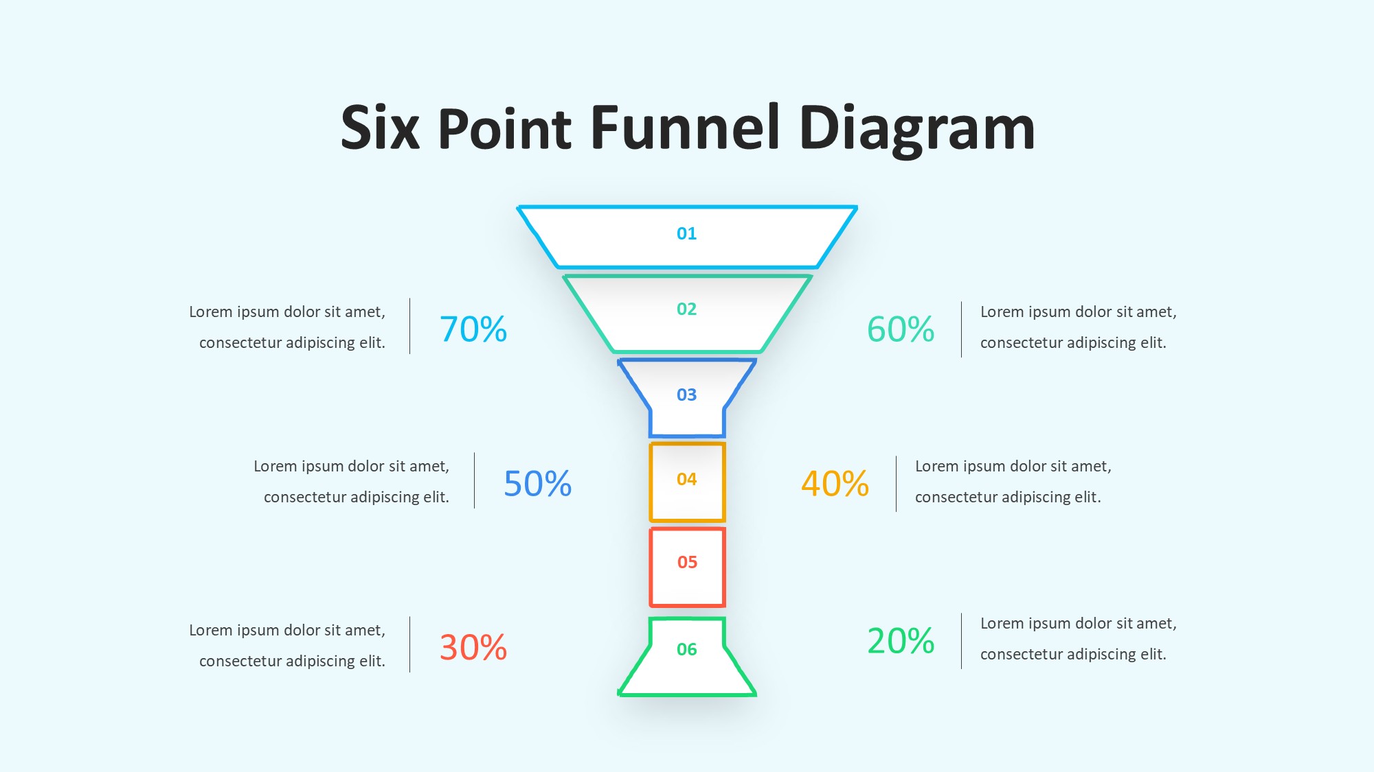 锥形漏斗过滤信息图示PPT模板