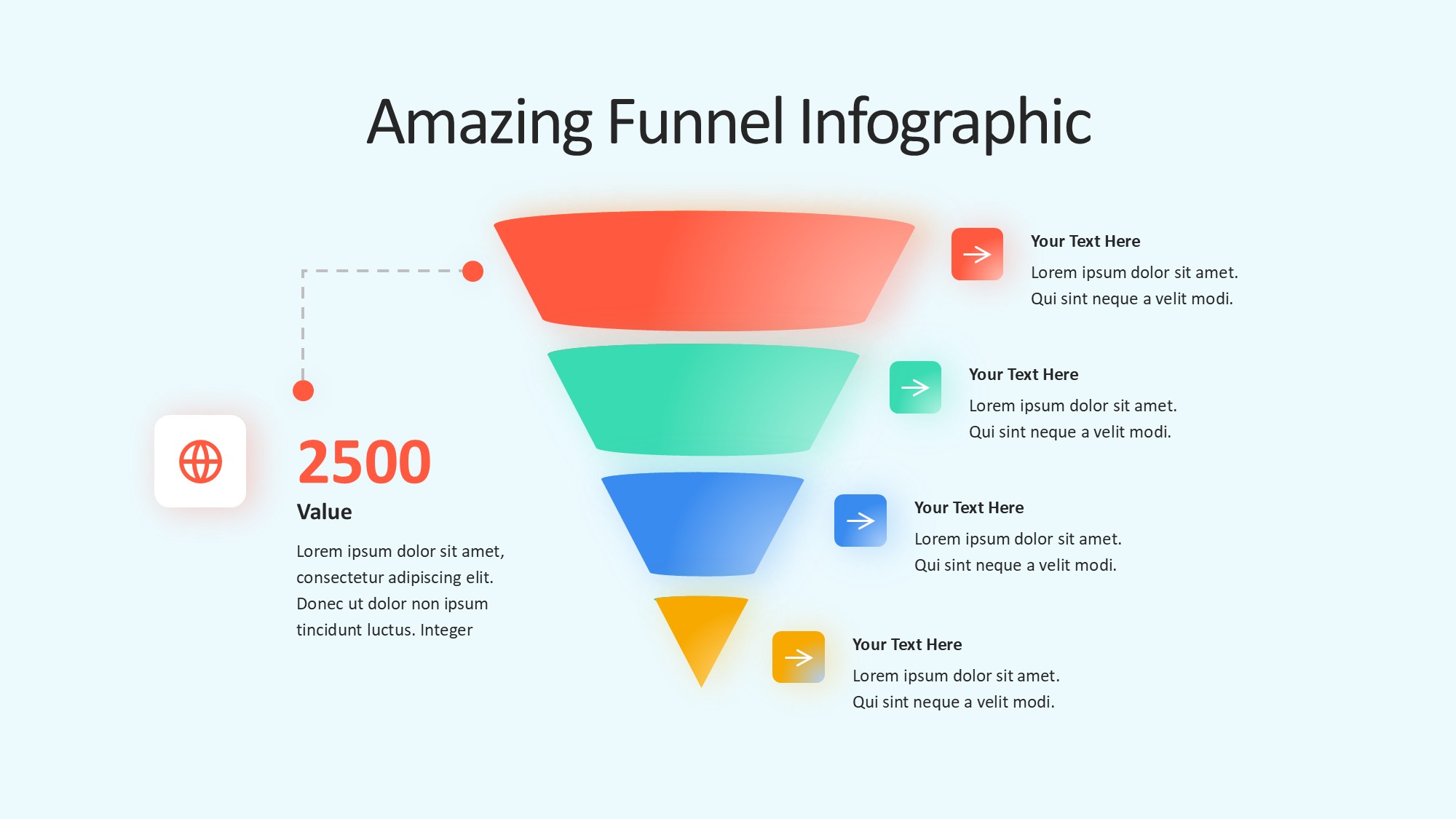 锥形漏斗过滤信息图示PPT模板