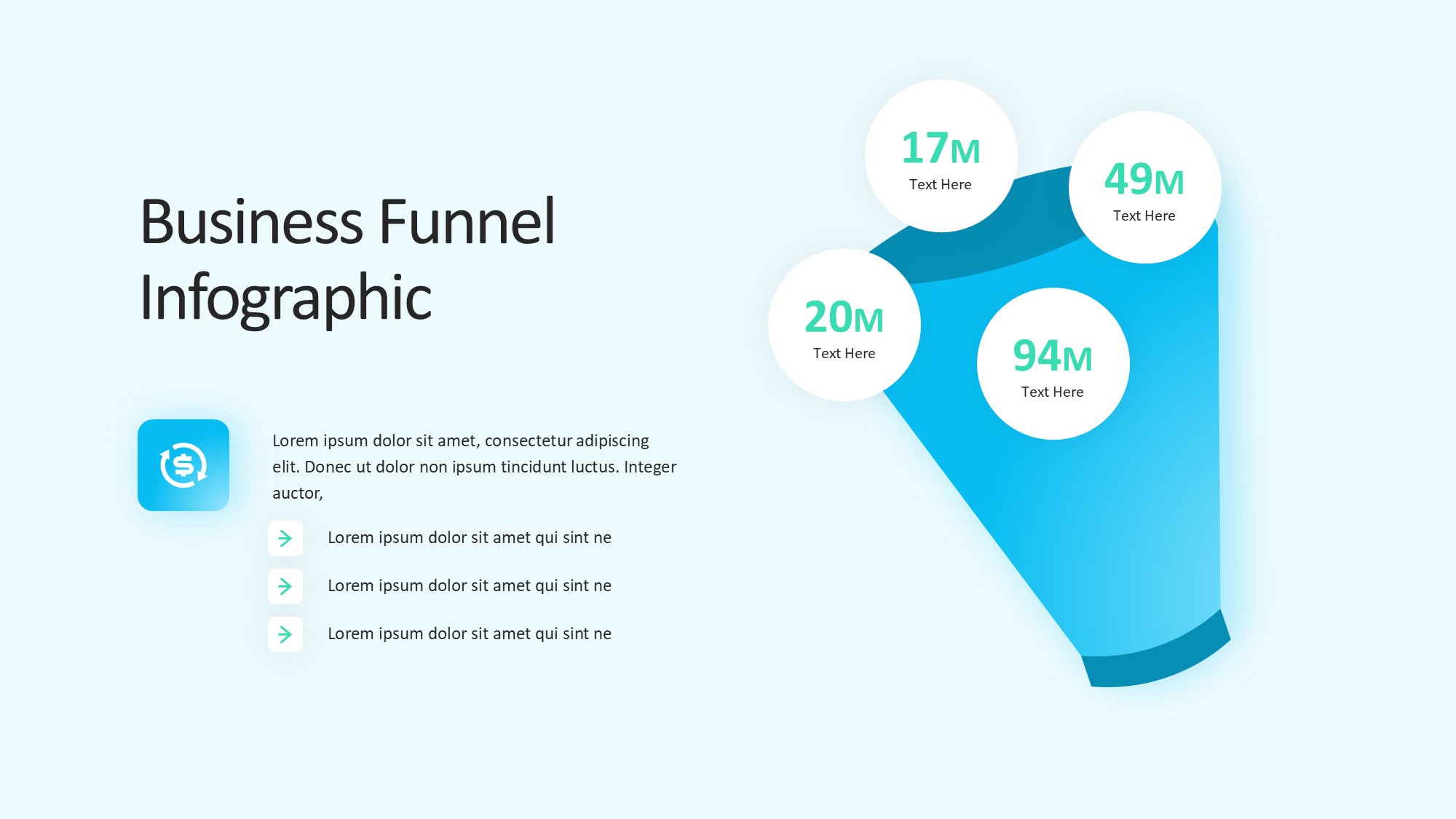 锥形漏斗过滤信息图示PPT模板