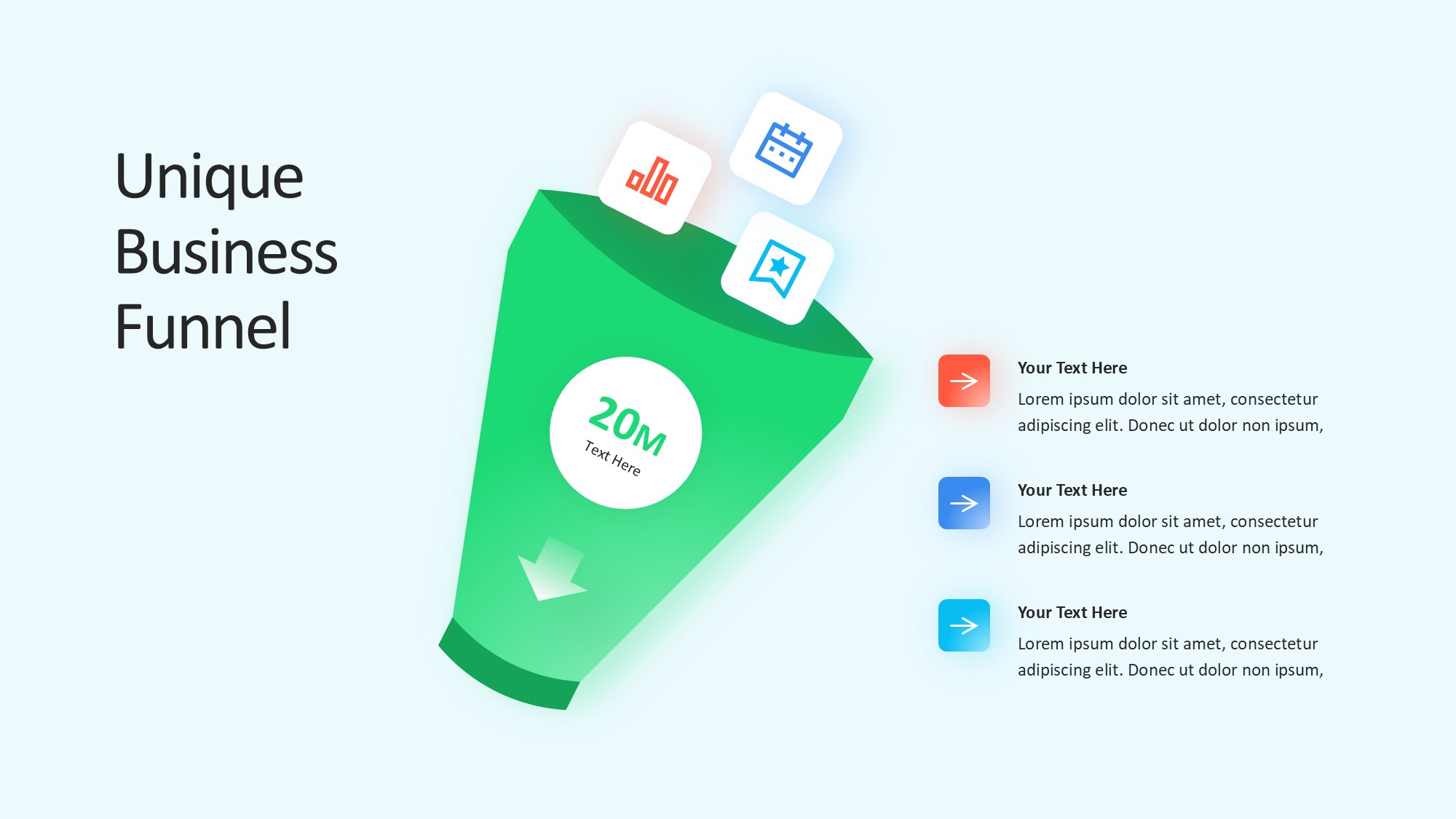 锥形漏斗过滤信息图示PPT模板