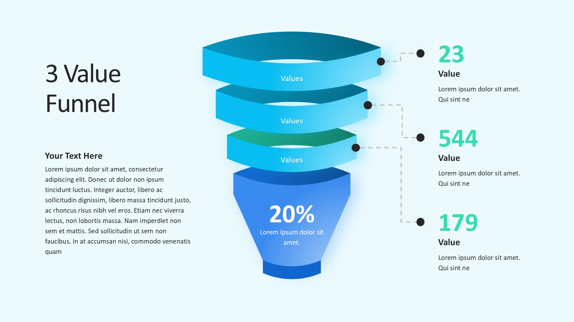 锥形漏斗过滤信息图示PPT模板