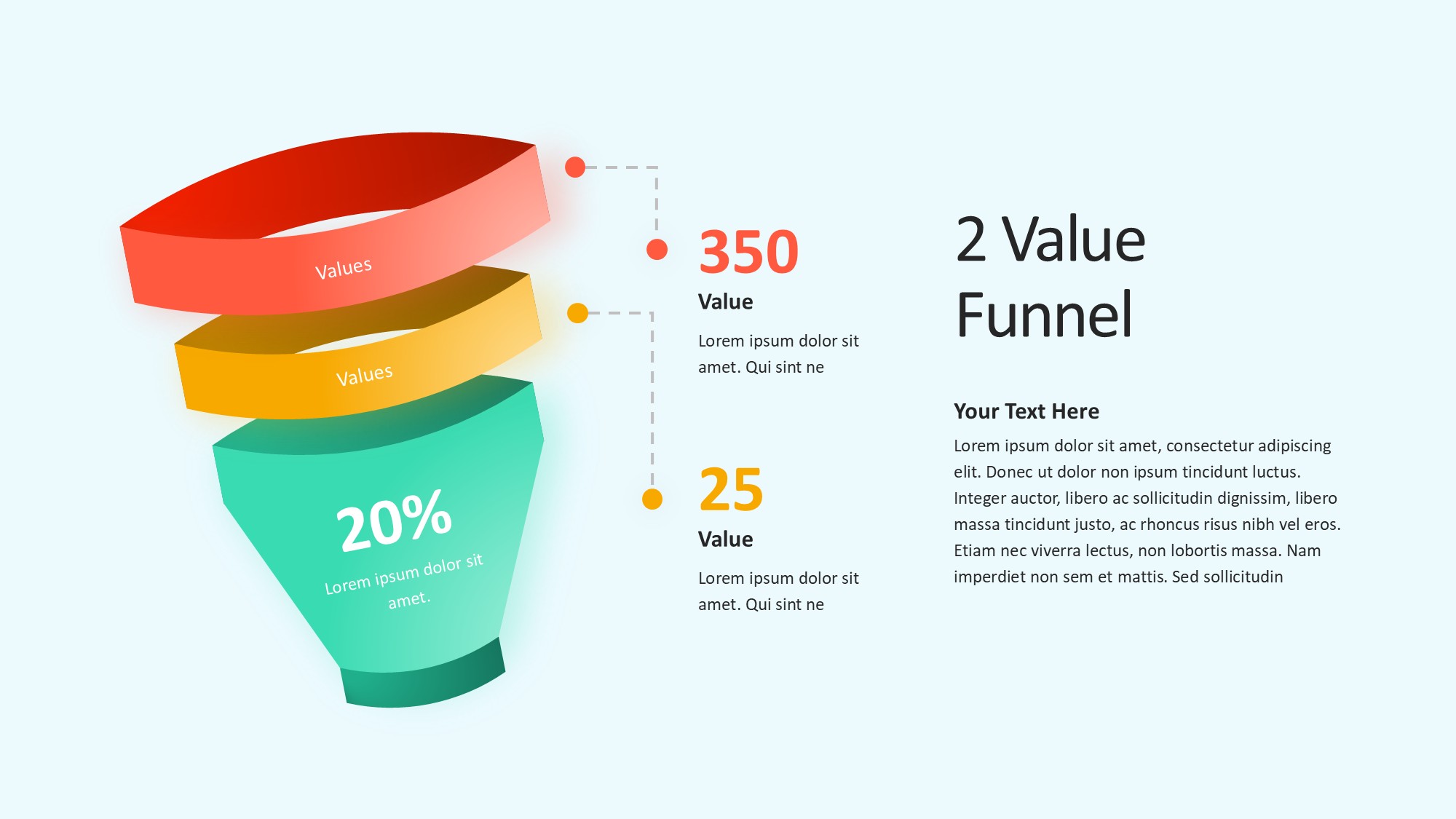 锥形漏斗过滤信息图示PPT模板