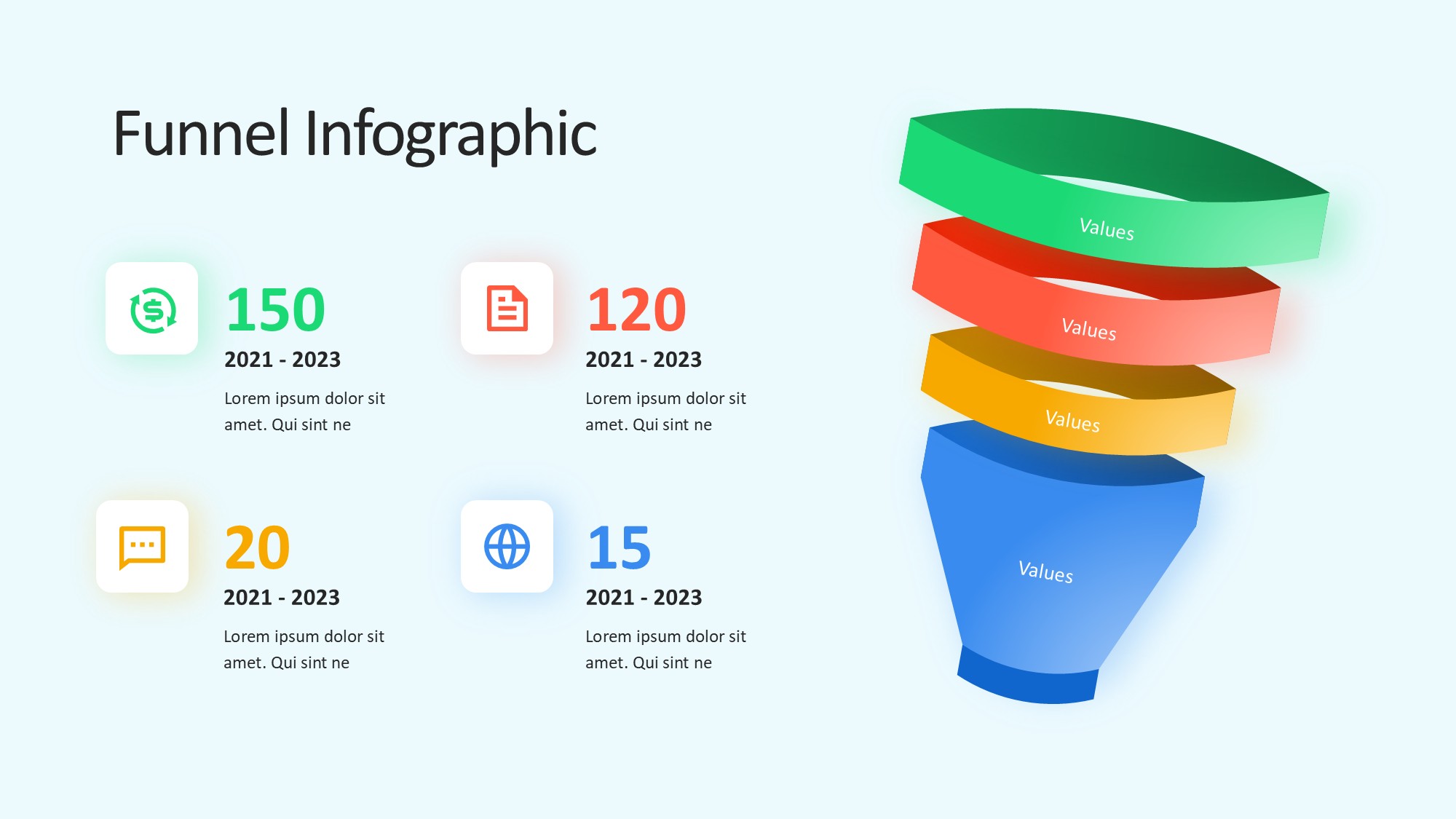 锥形漏斗过滤信息图示PPT模板