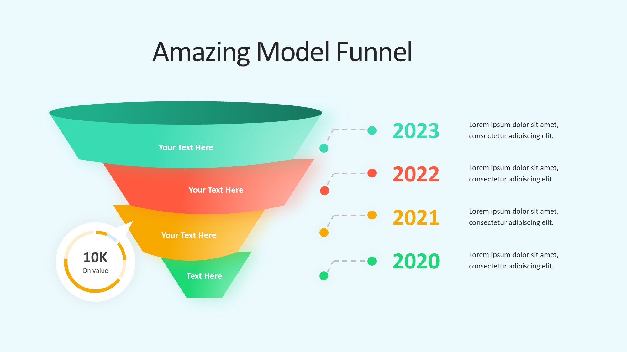 锥形漏斗过滤信息图示PPT模板