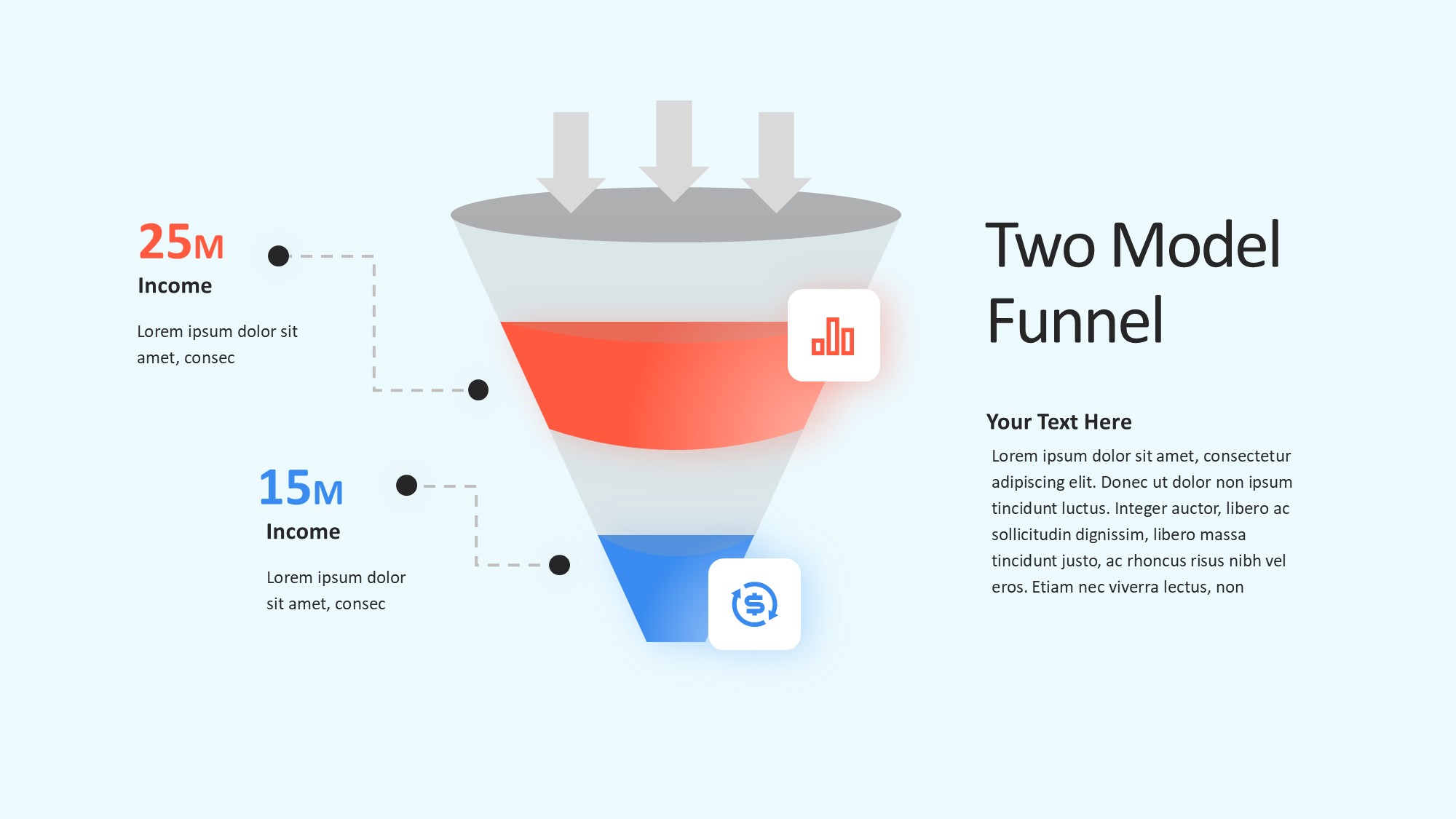 锥形漏斗过滤信息图示PPT模板