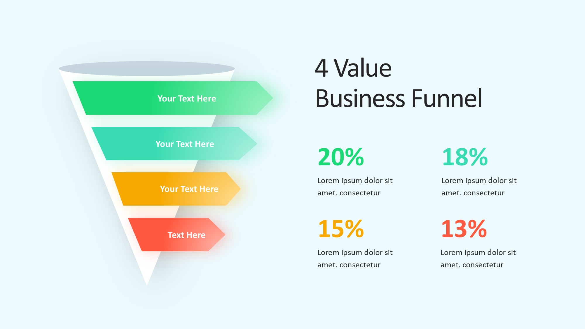 锥形漏斗过滤信息图示PPT模板