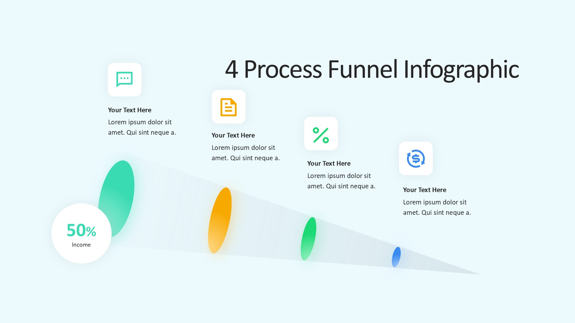 锥形漏斗过滤信息图示PPT模板