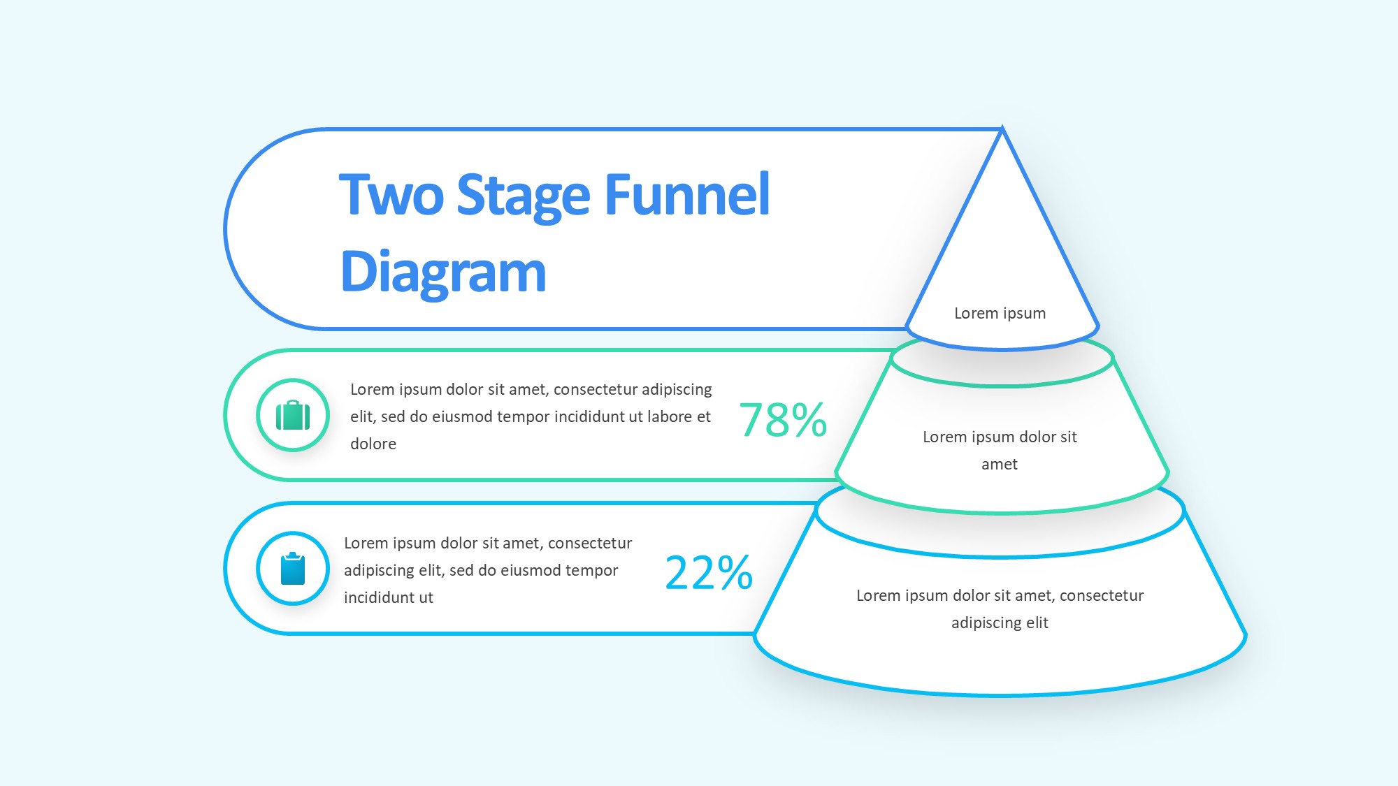 锥形漏斗过滤信息图示PPT模板